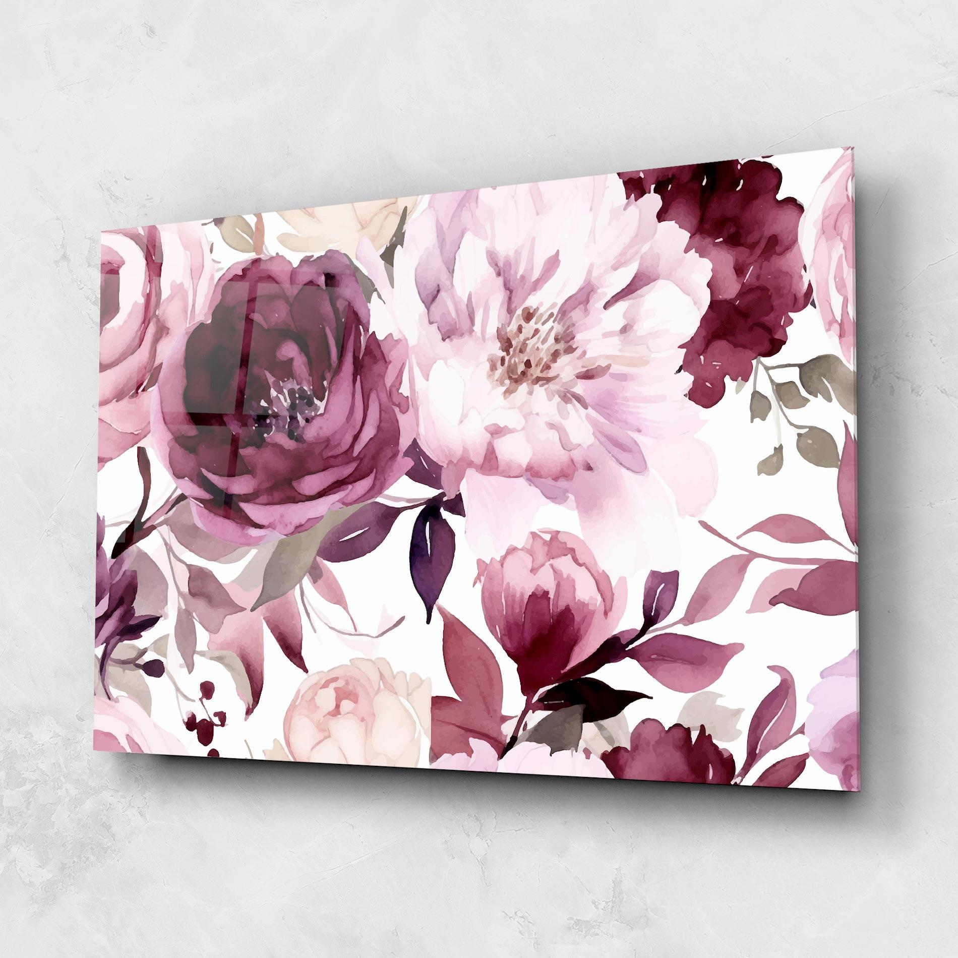 Glasbild Peony Pink Purple mockup 1