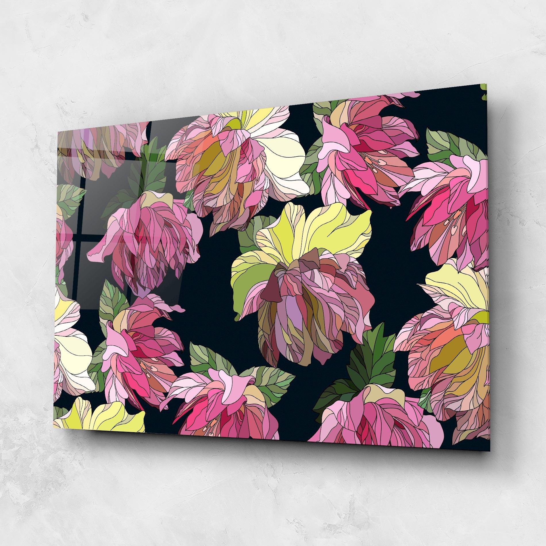 Glasbild Pretty Peony Art mockup 1