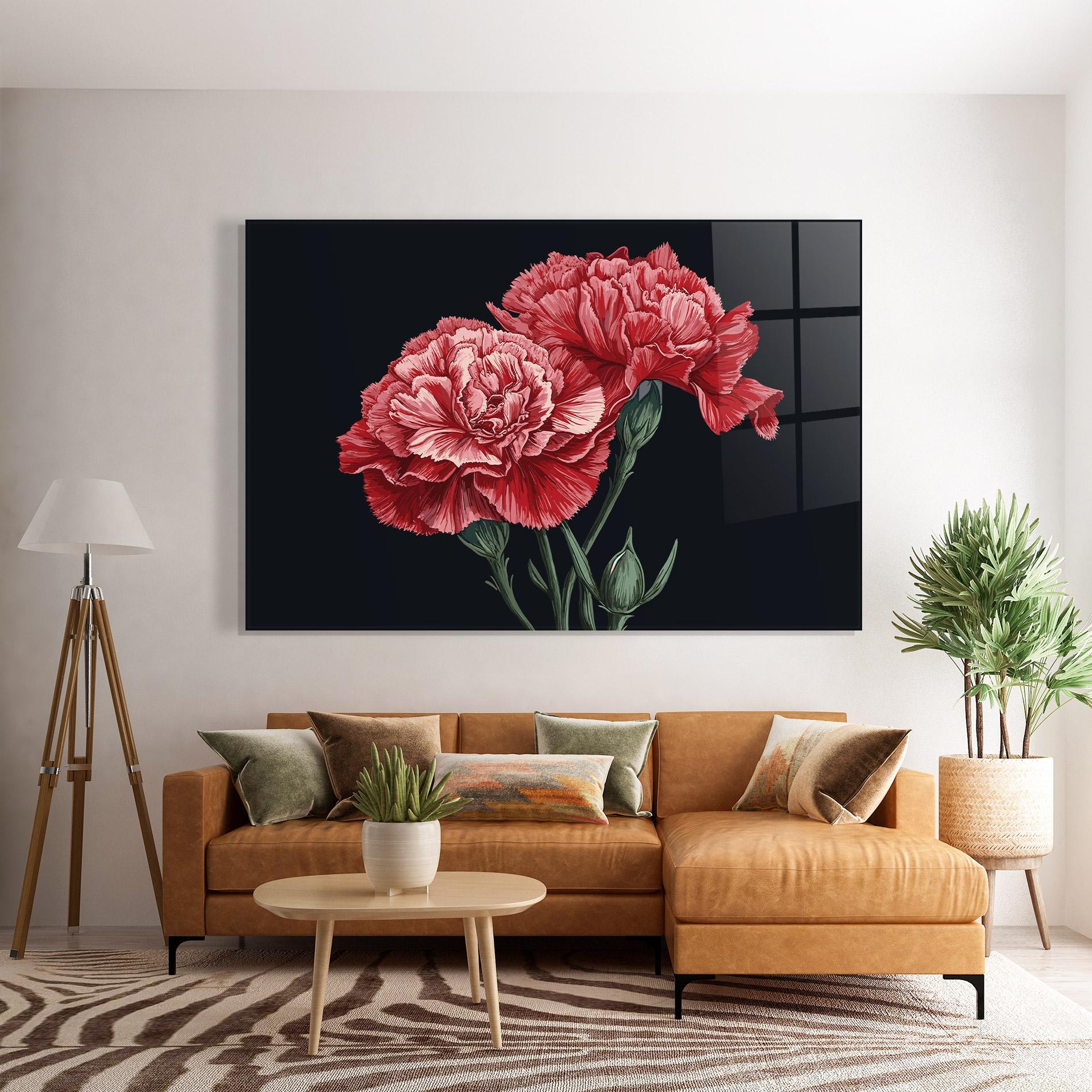 Glasbild Beautiful Peony mockup 7