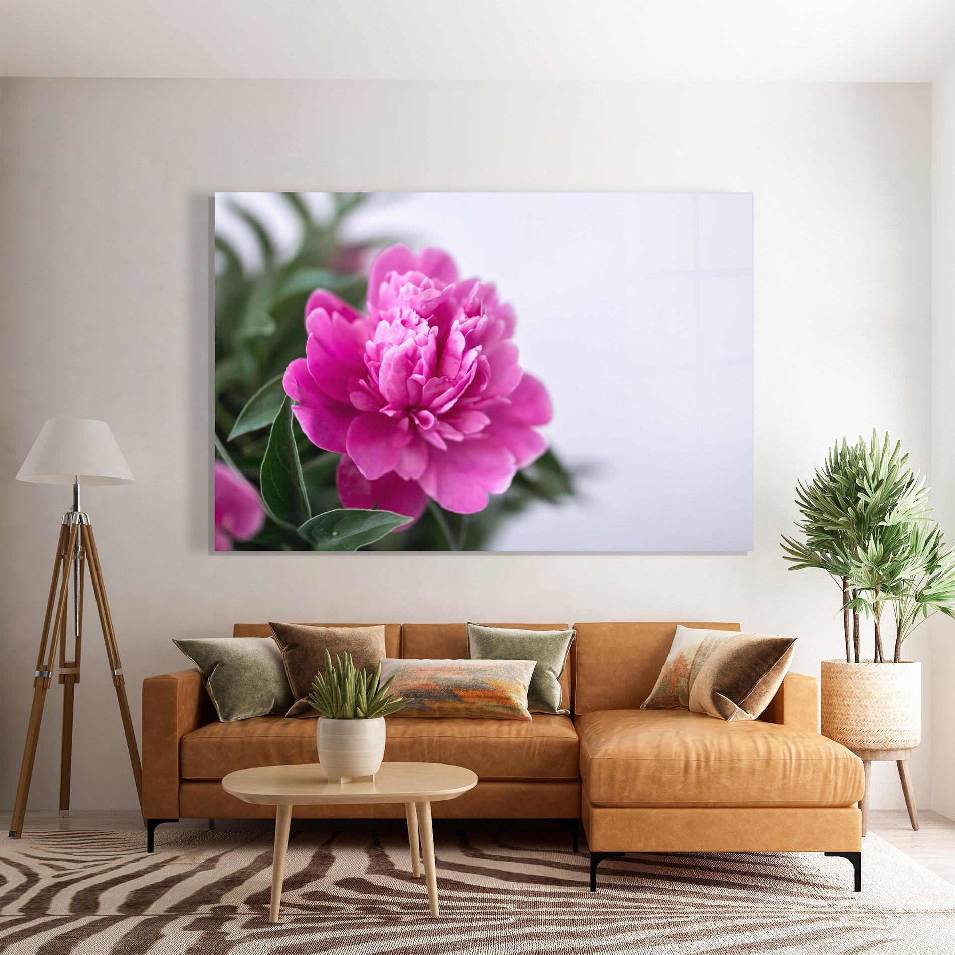 Glasbild Dark Pink Peony mockup 7