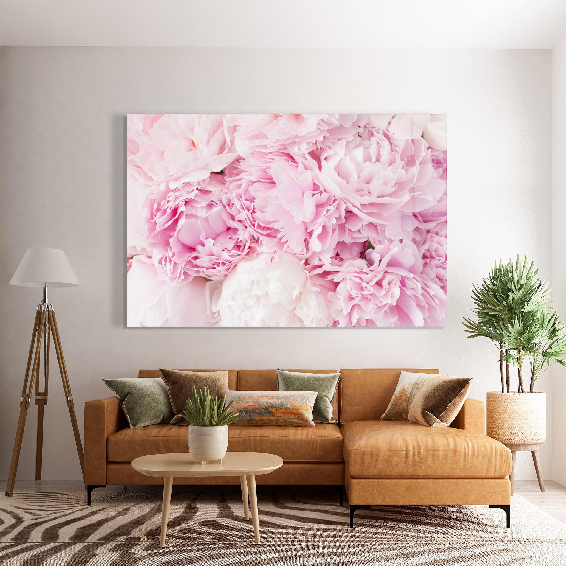 Glasbild Dreamy Pink Pastel Peony mockup 7