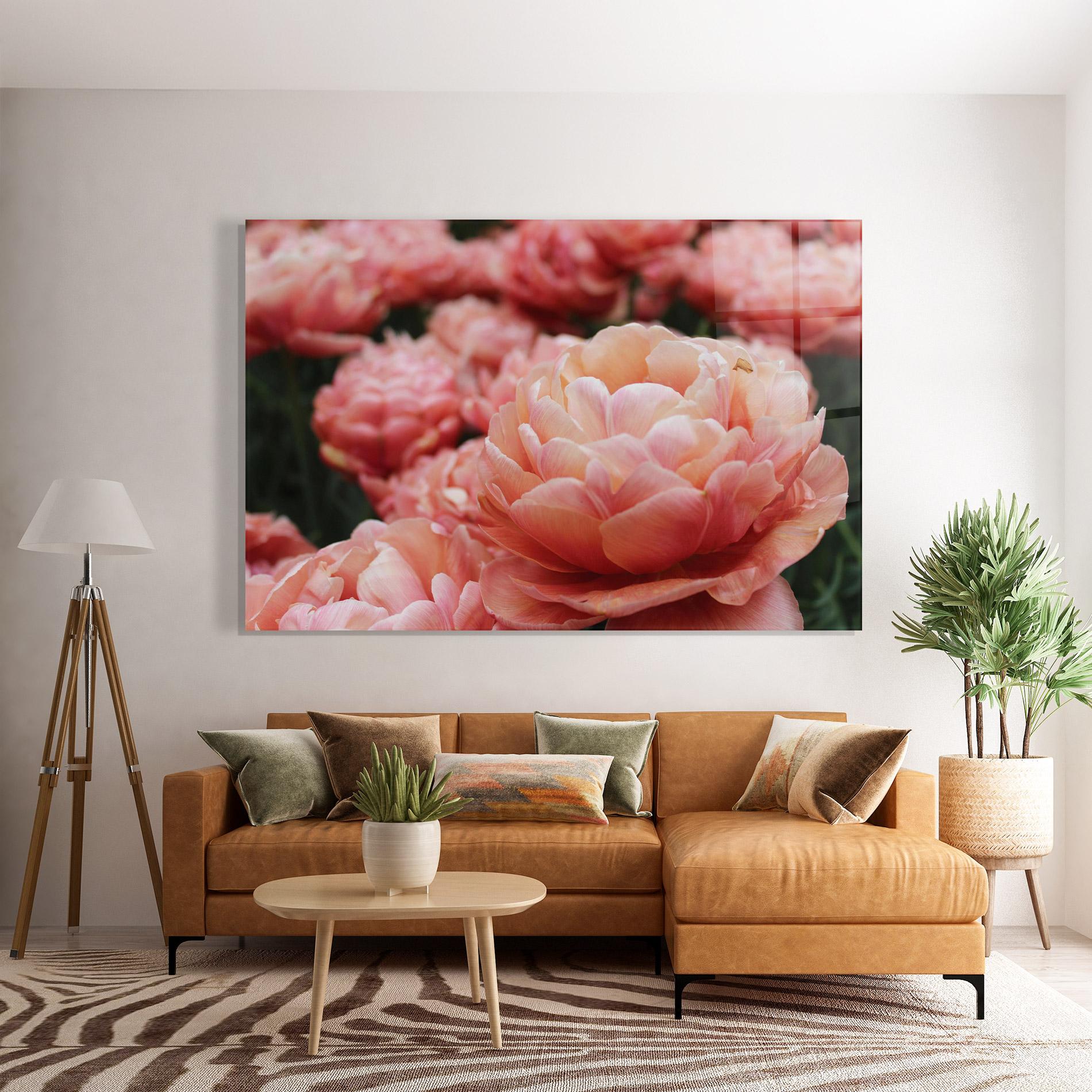 Glasbild Light Orange Peony mockup 7