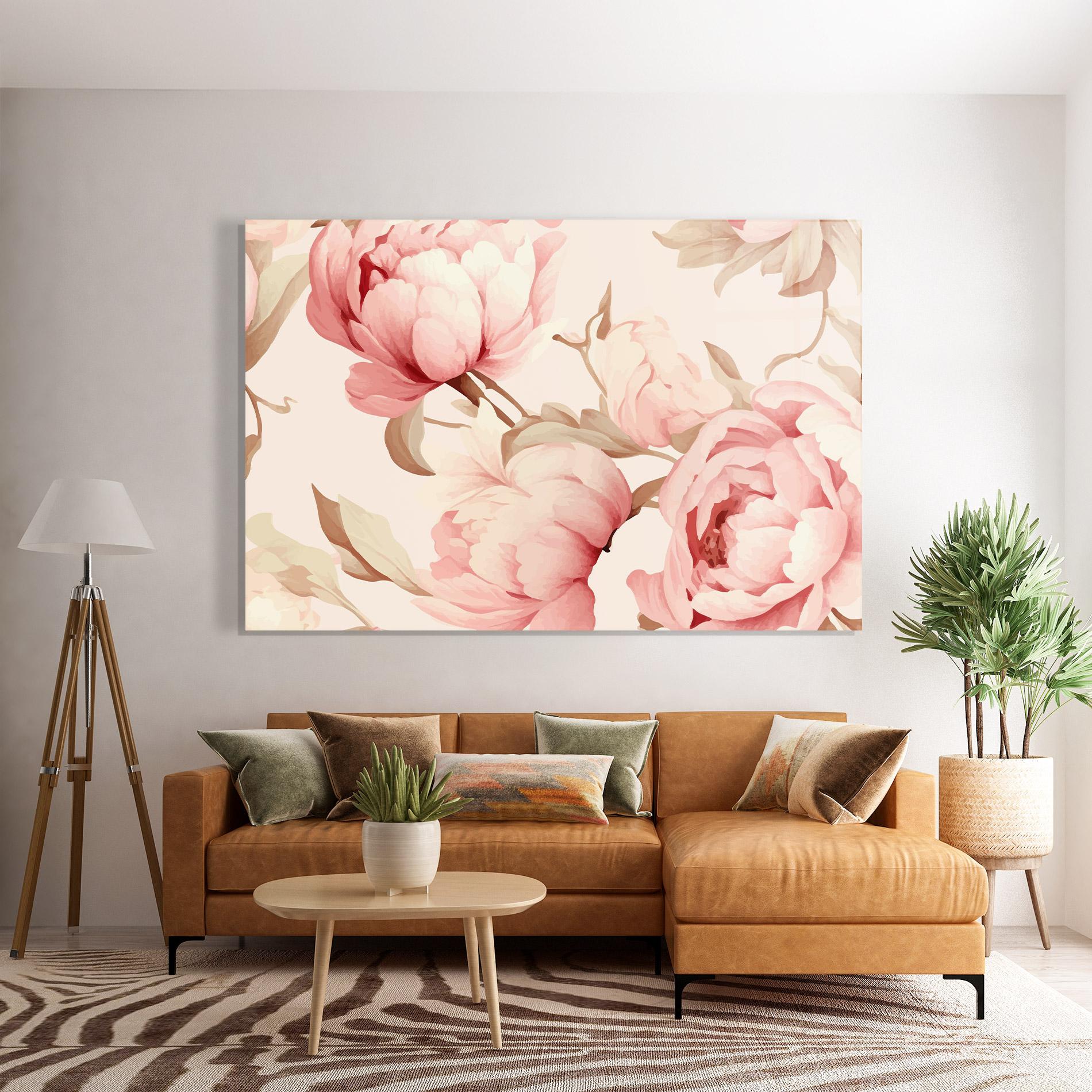 Glasbild Pastel Peony mockup 7