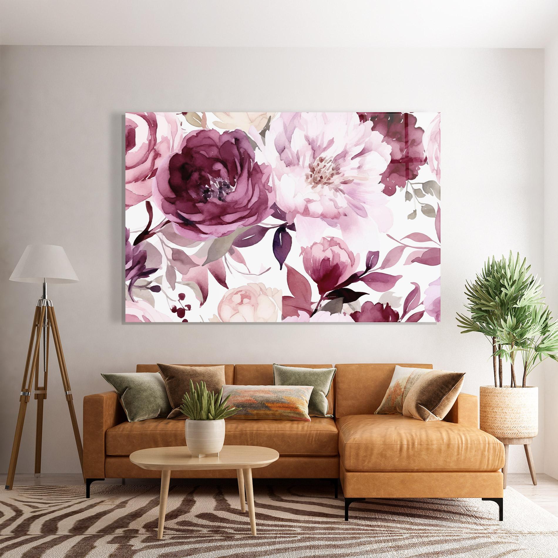 Glasbild Peony Pink Purple mockup 7