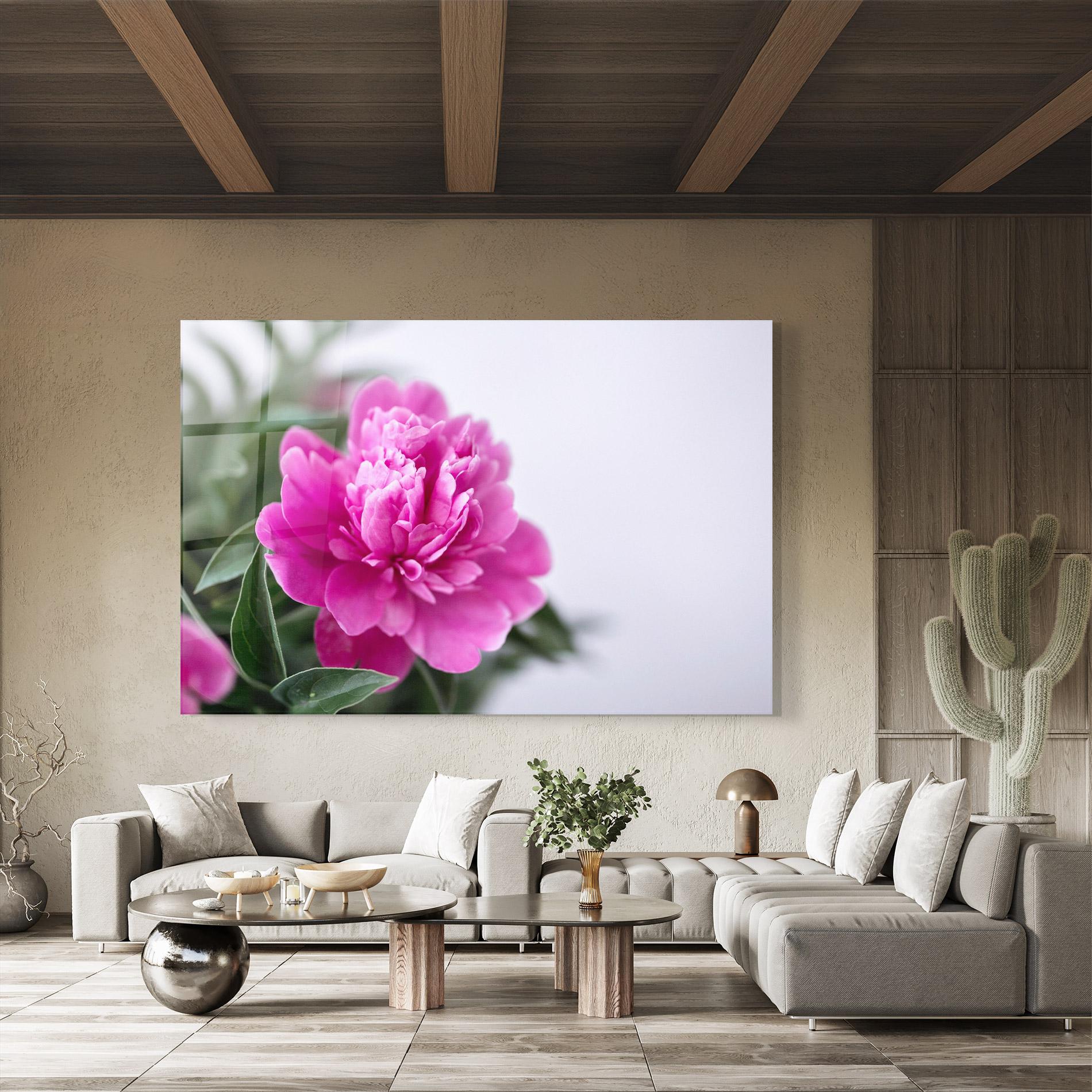 Glasbild Dark Pink Peony mockup 8