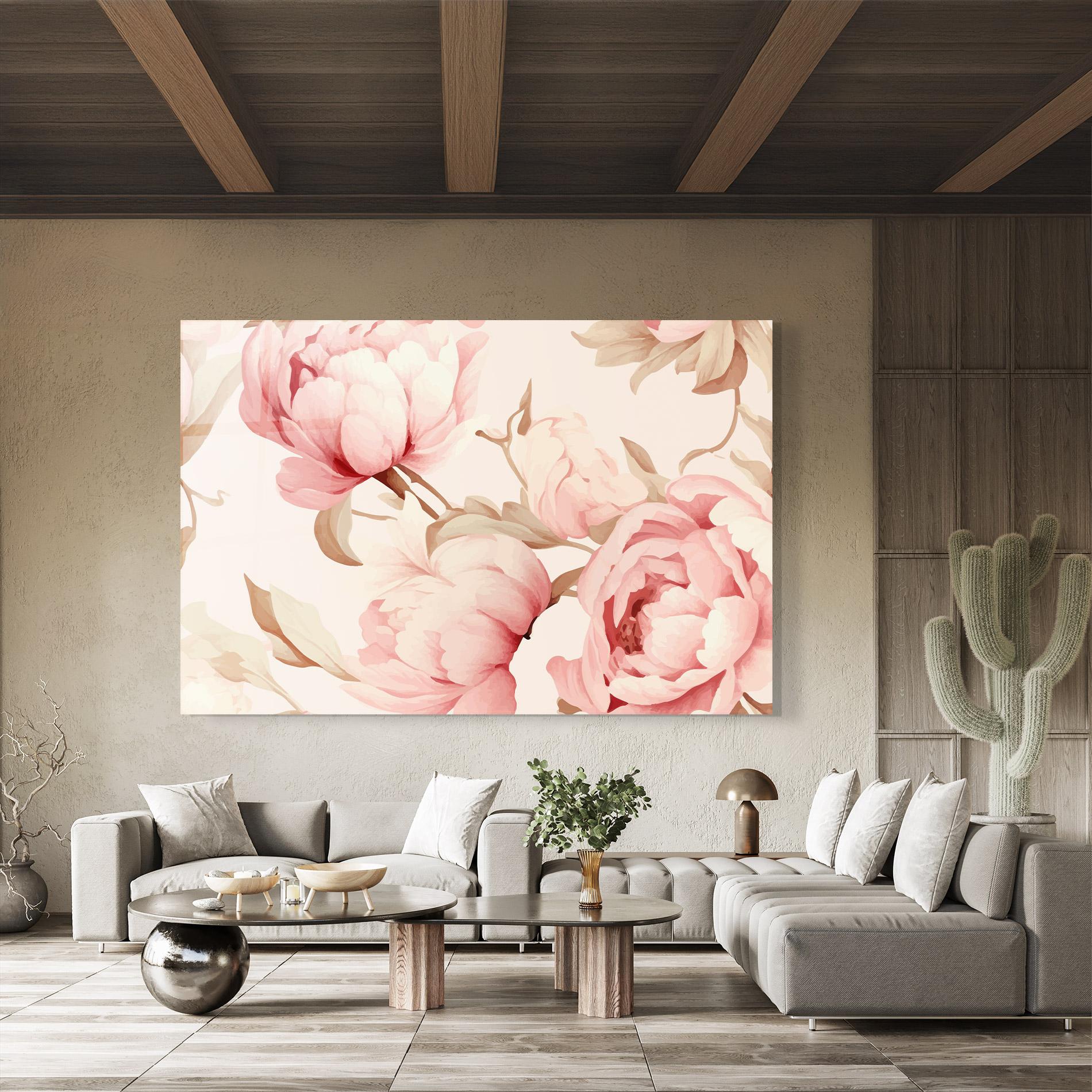 Glasbild Pastel Peony mockup 8