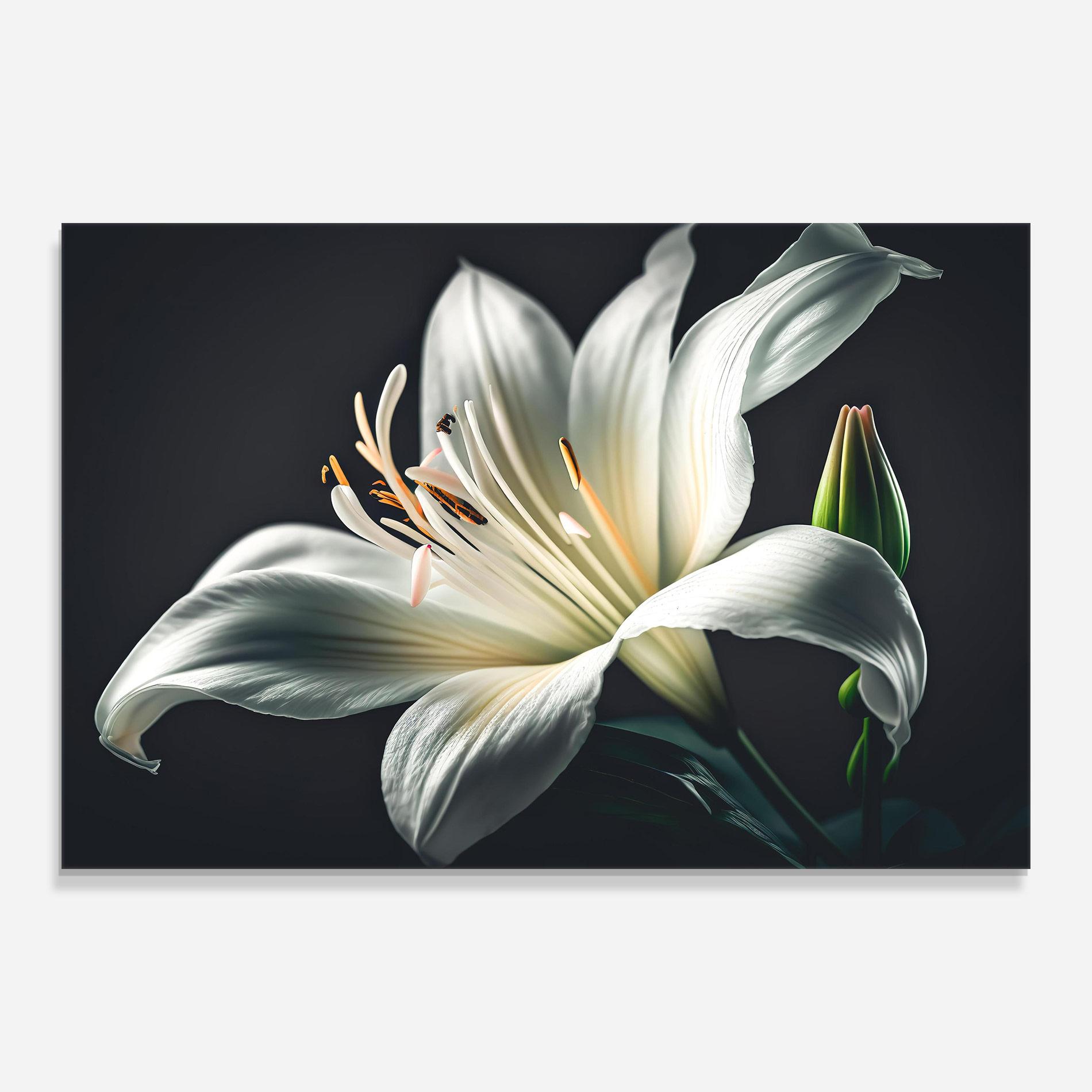 Glasbild Light Grey Lily mockup 0