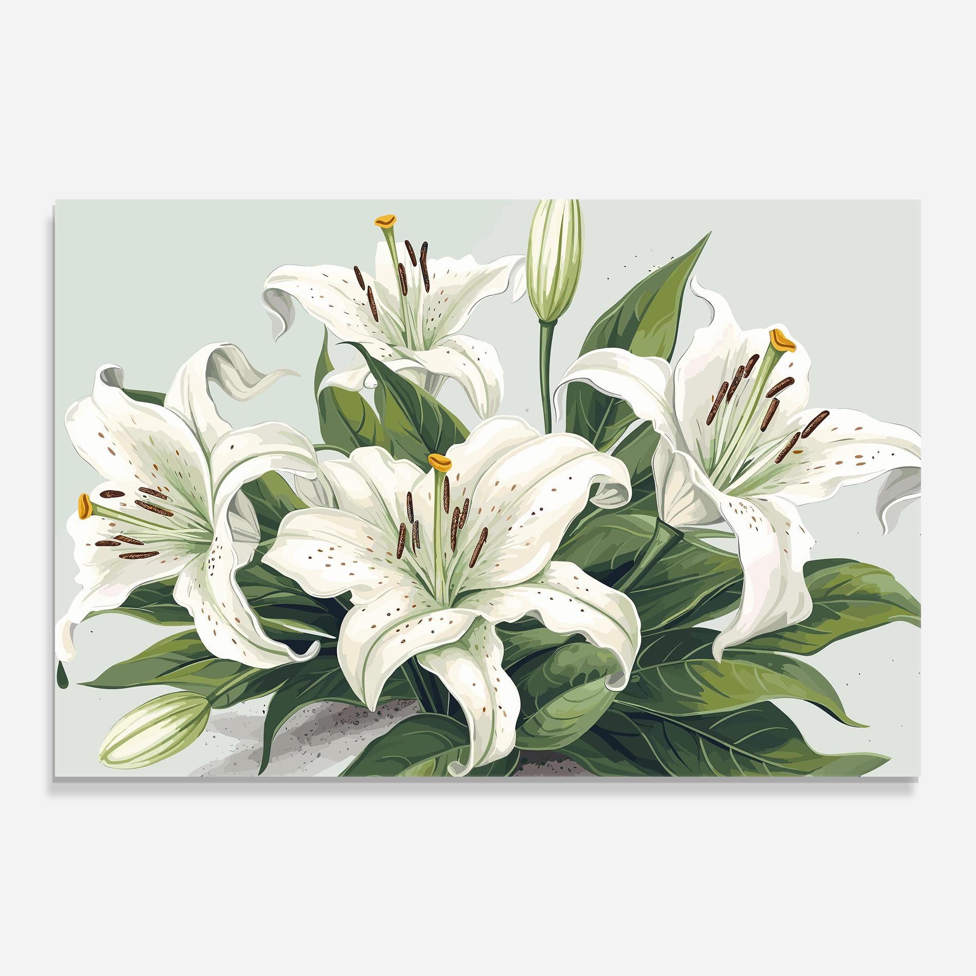 Glasbild Light Lily Art mockup 0
