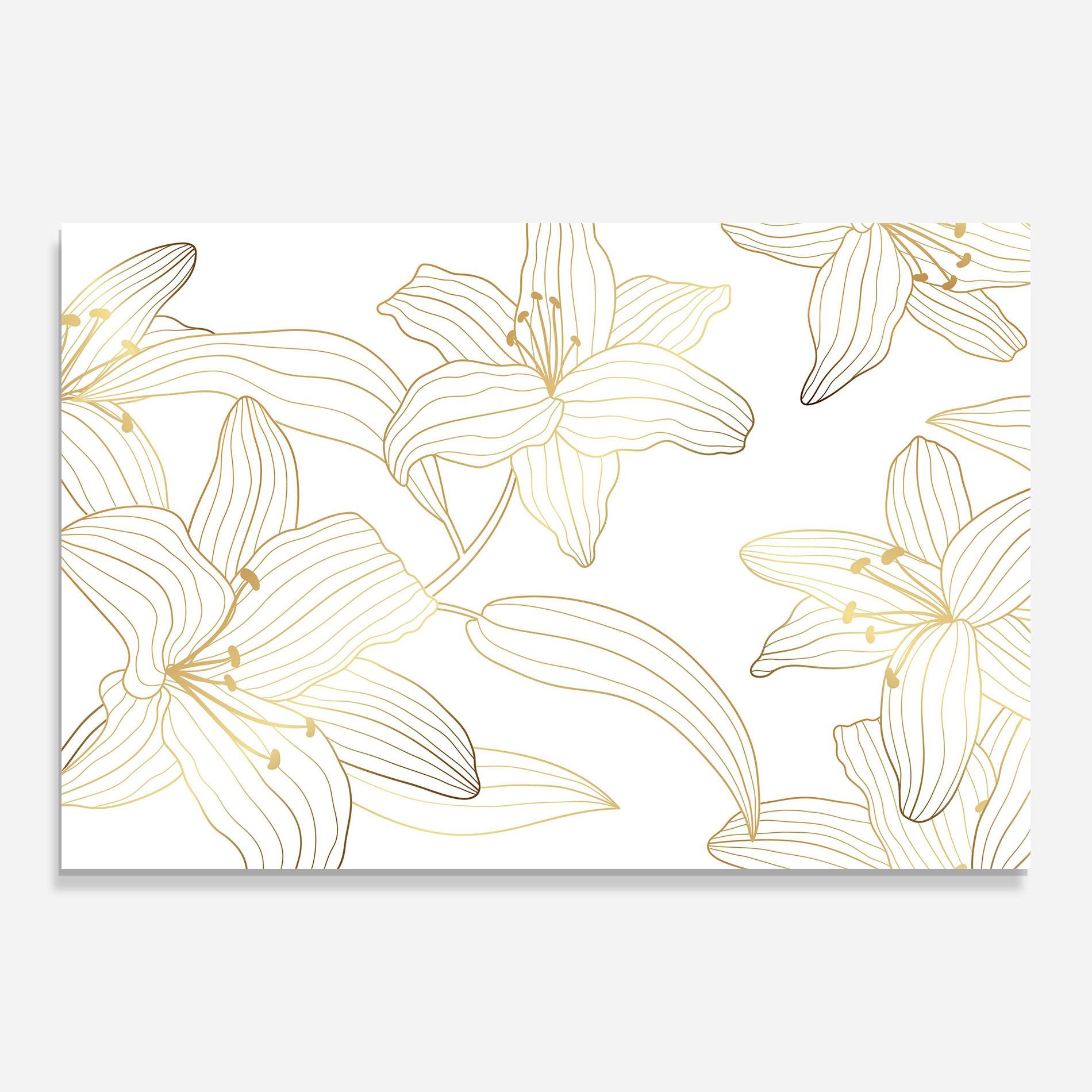 Glasbild Luxury Golden Lily mockup 0