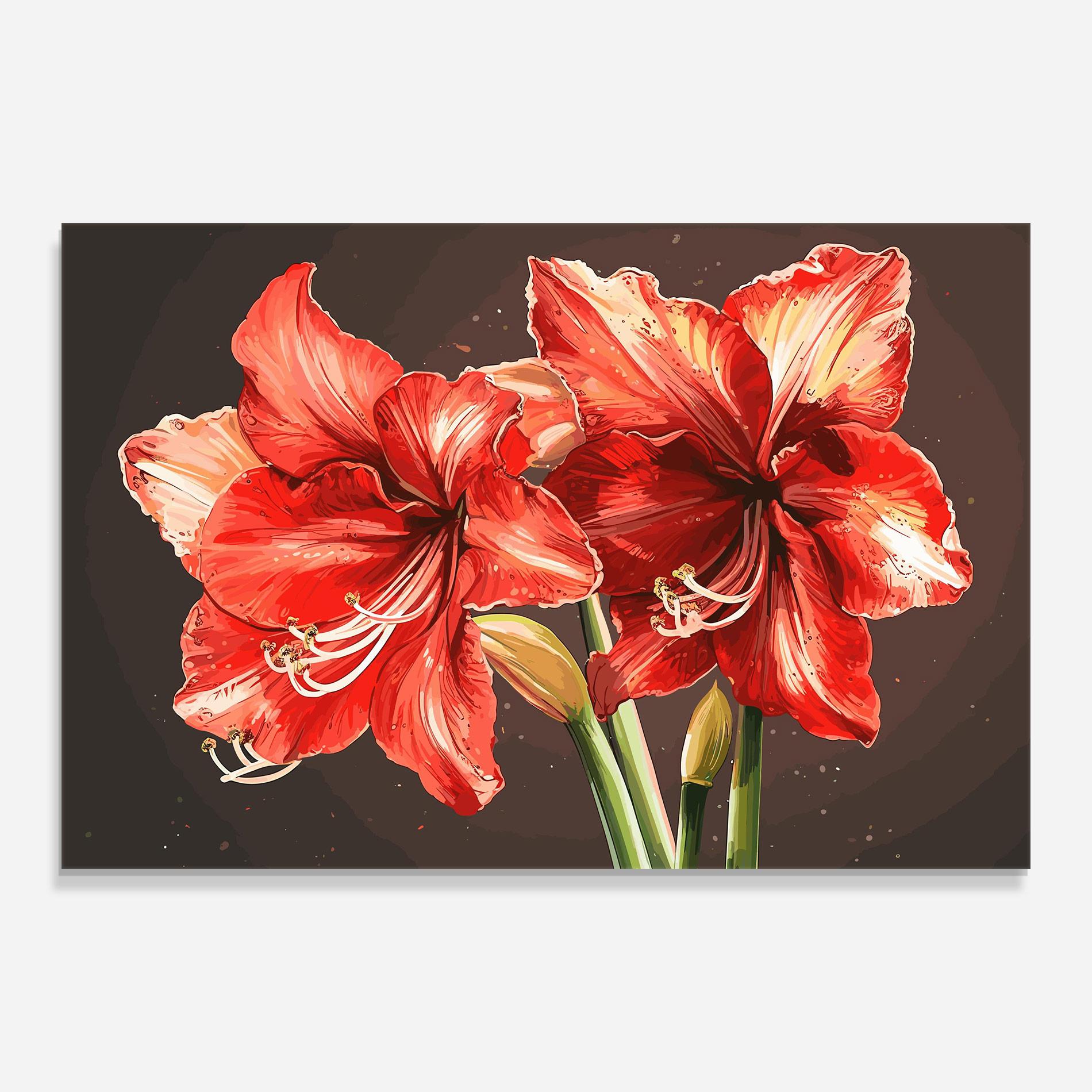 Glasbild Orange Pretty Lily mockup 0