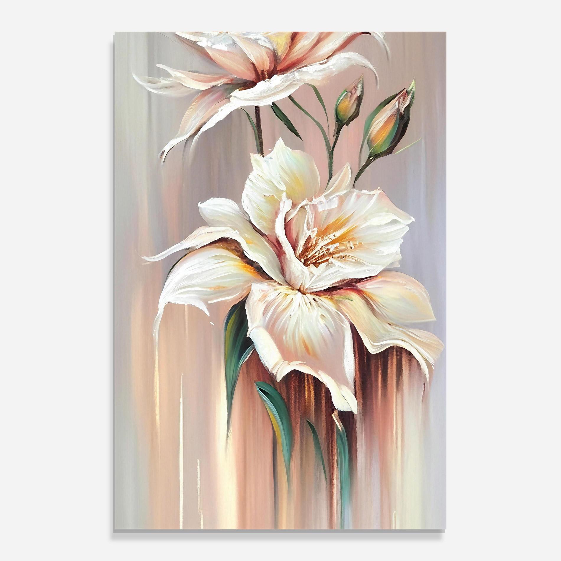 Glasbild Abstract Lily Painting mockup 0