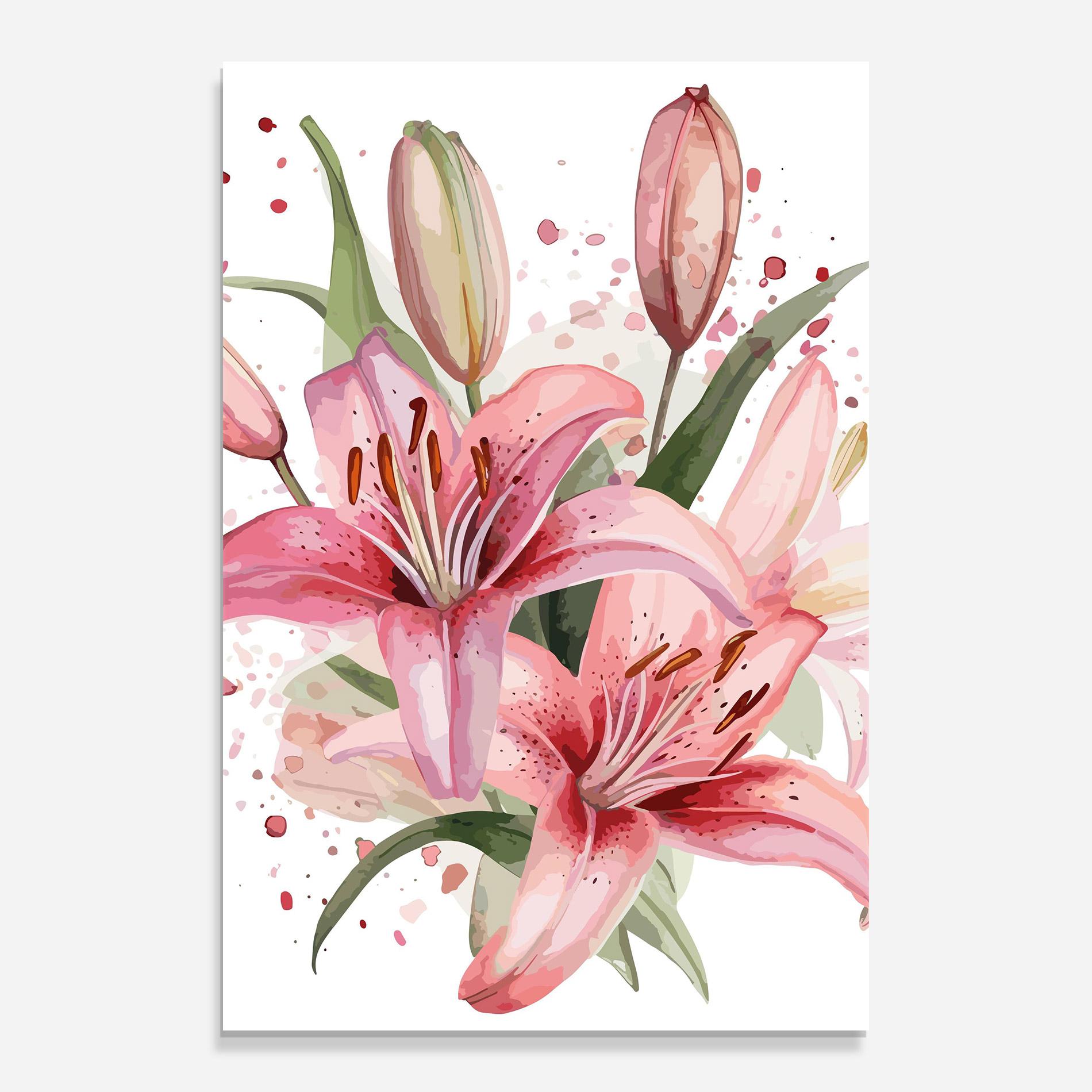 Glasbild Beautiful Pink Lily mockup 0