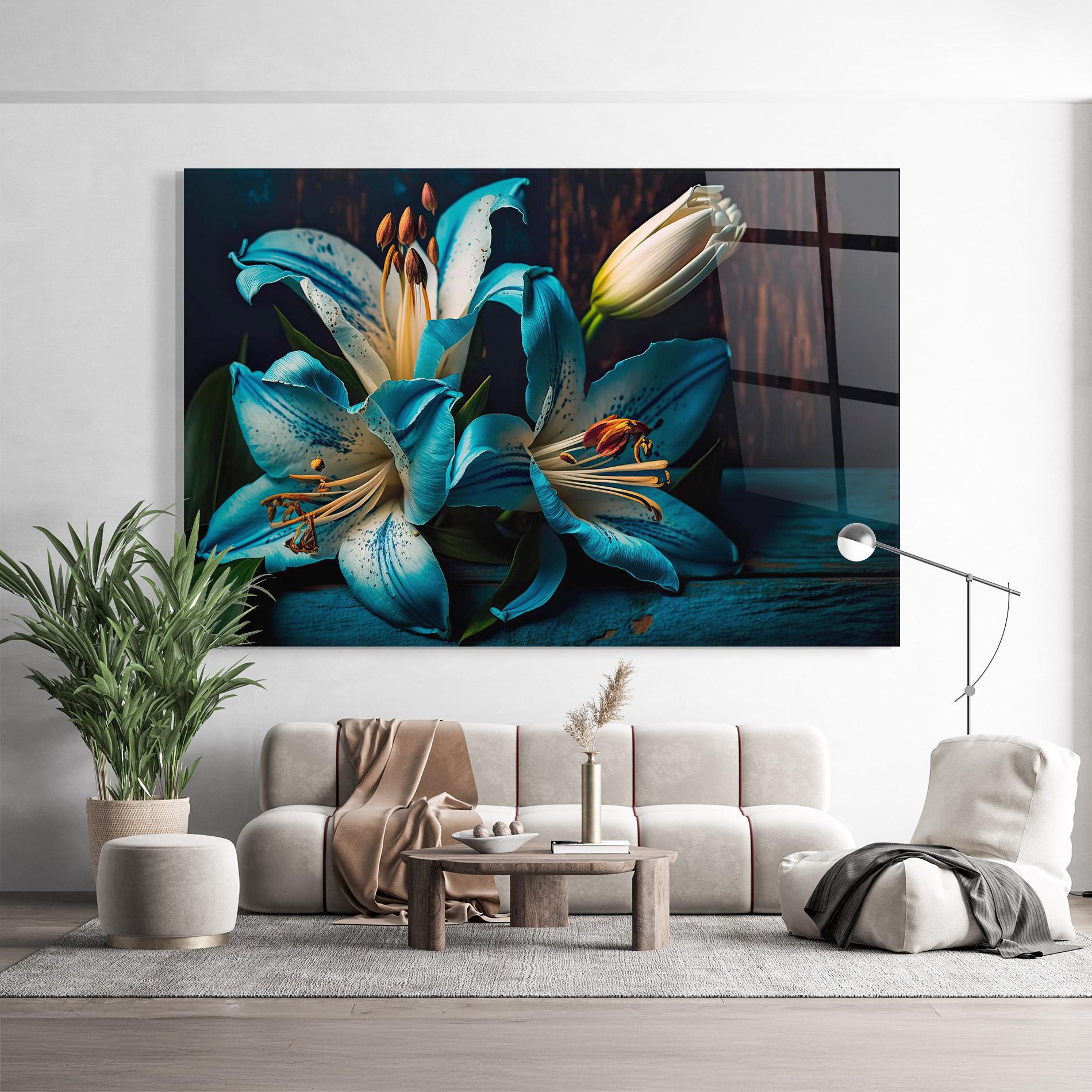 Glasbild Blue Lily mockup 9