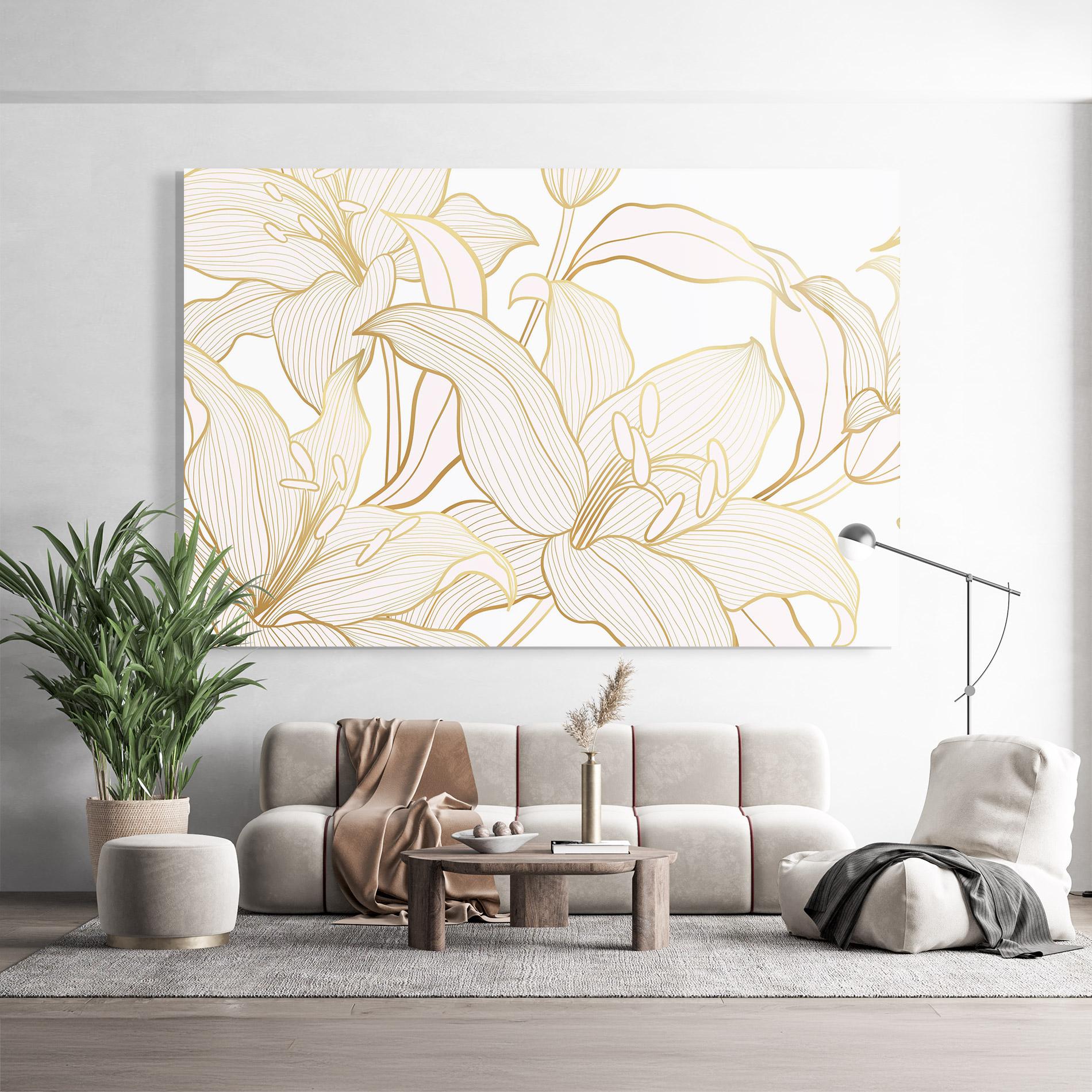 Glasbild Gold Lily mockup 9