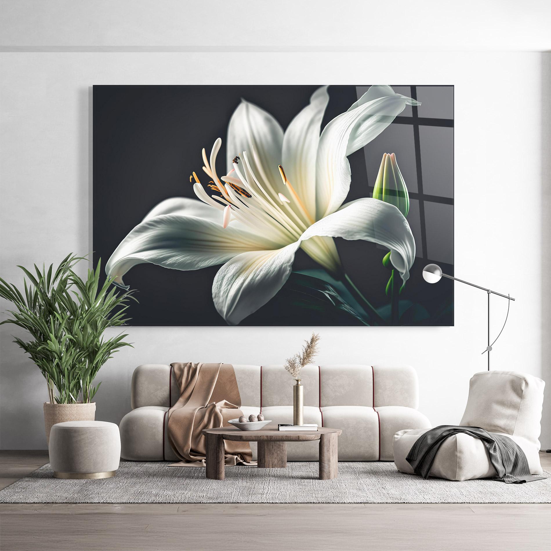 Glasbild Light Grey Lily mockup 9