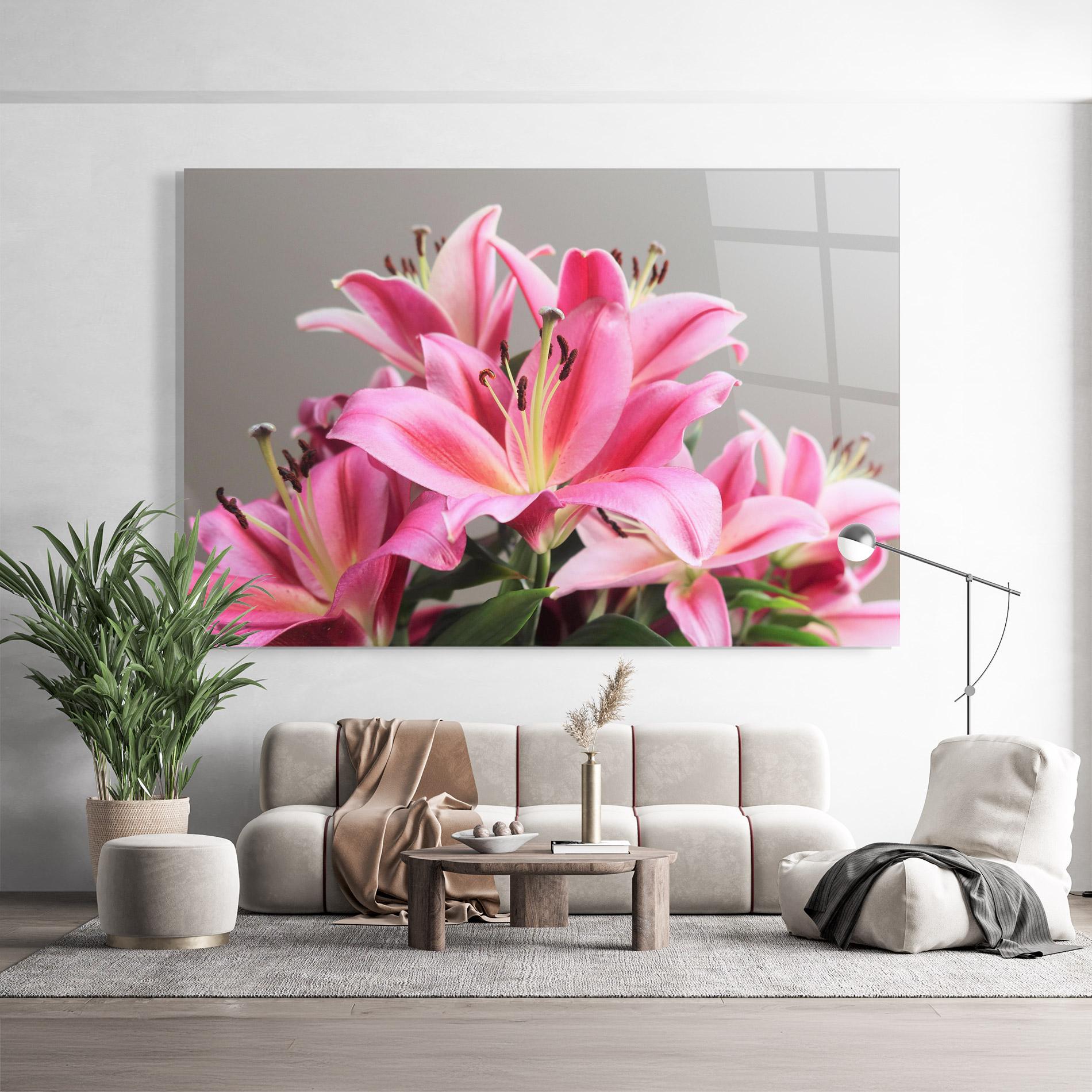 Glasbild Light Pink Lily View mockup 9