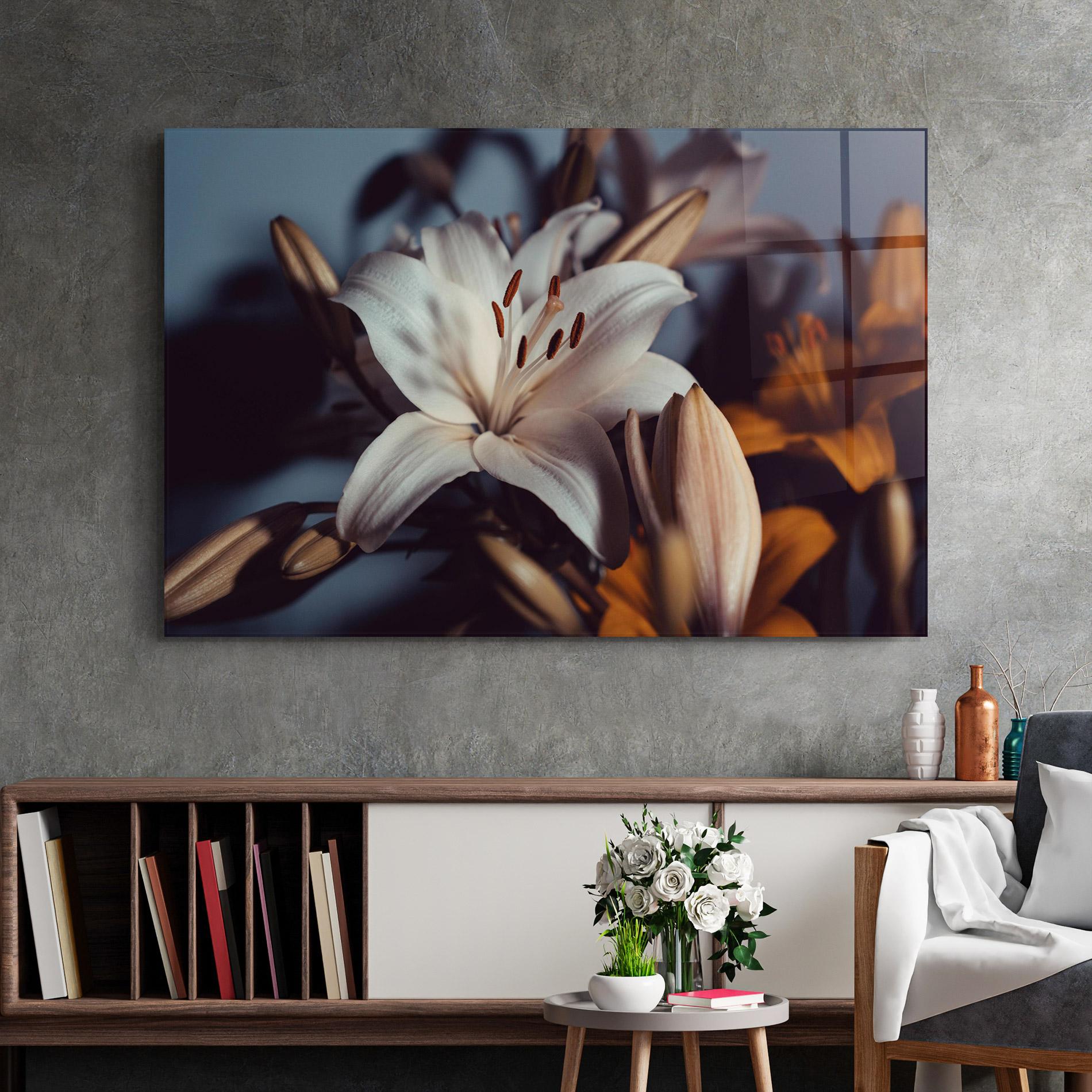 Glasbild Cream Lily mockup 2