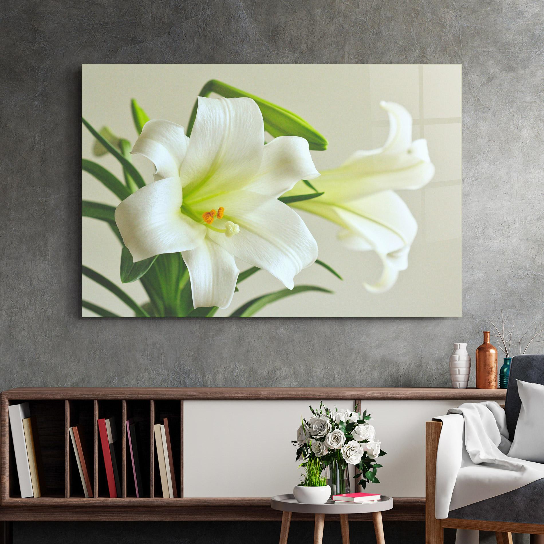 Glasbild Green Lily mockup 2