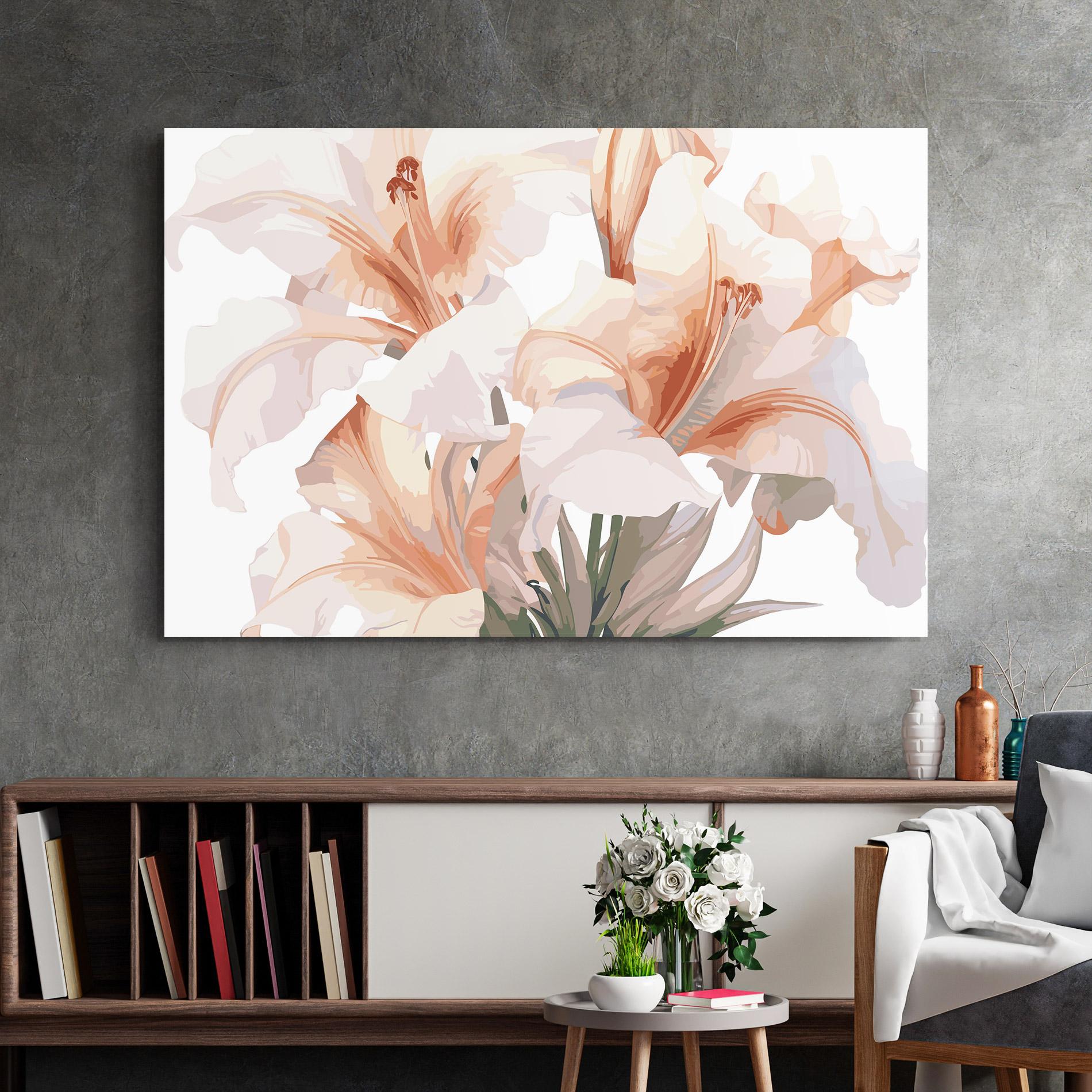 Glasbild Light Pink Lily mockup 2