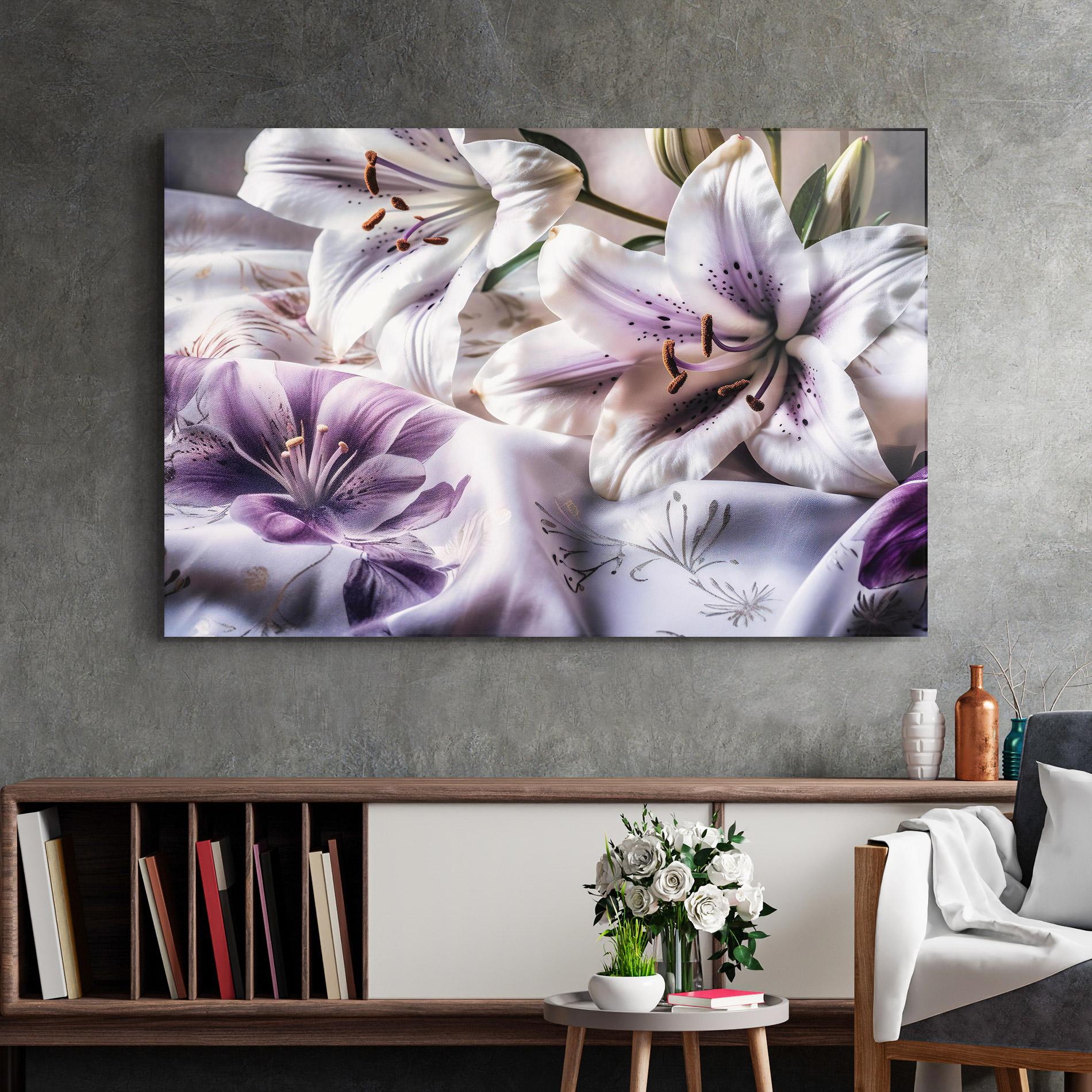 Glasbild Light Purple Lily mockup 2