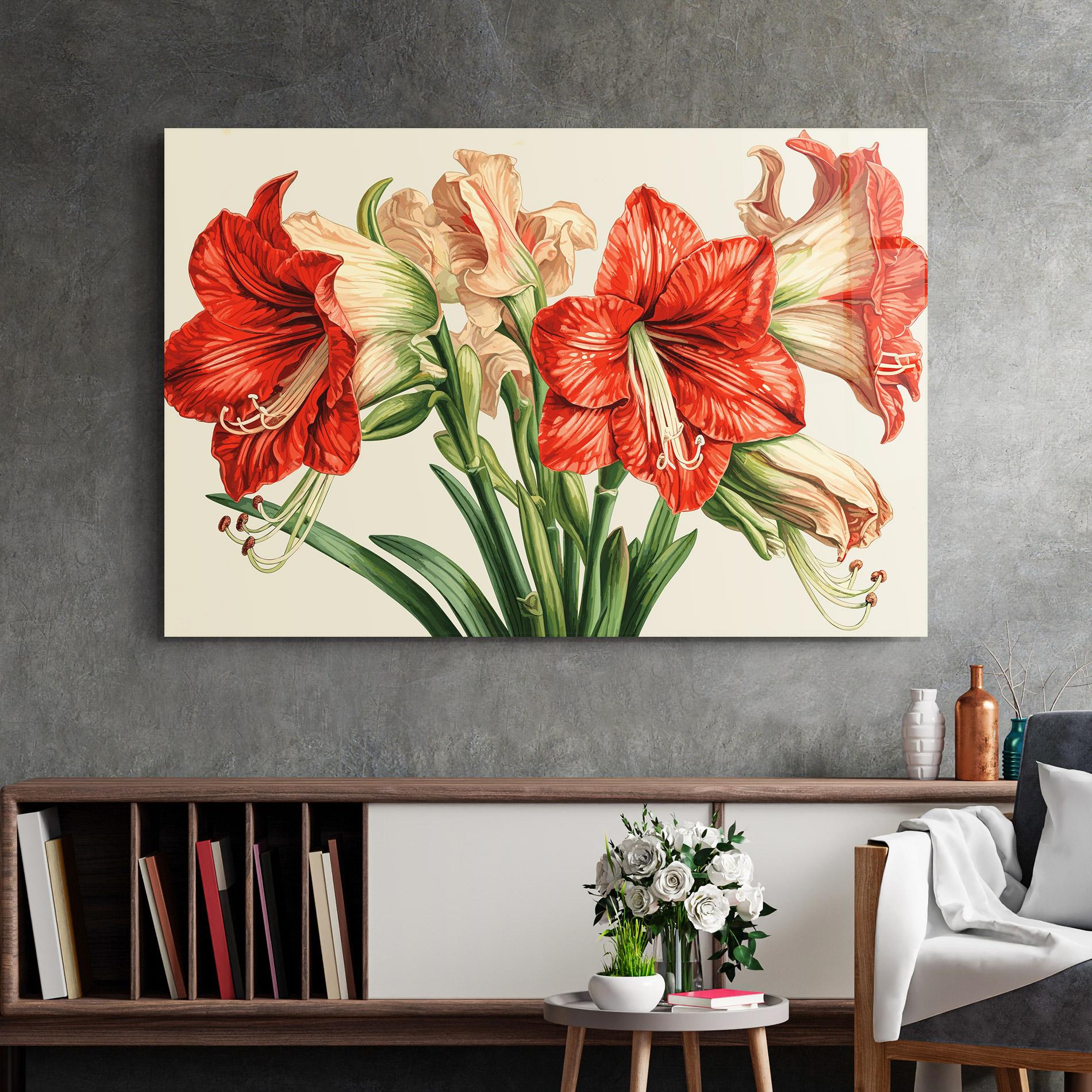 Glasbild Orange Cream Lily mockup 2