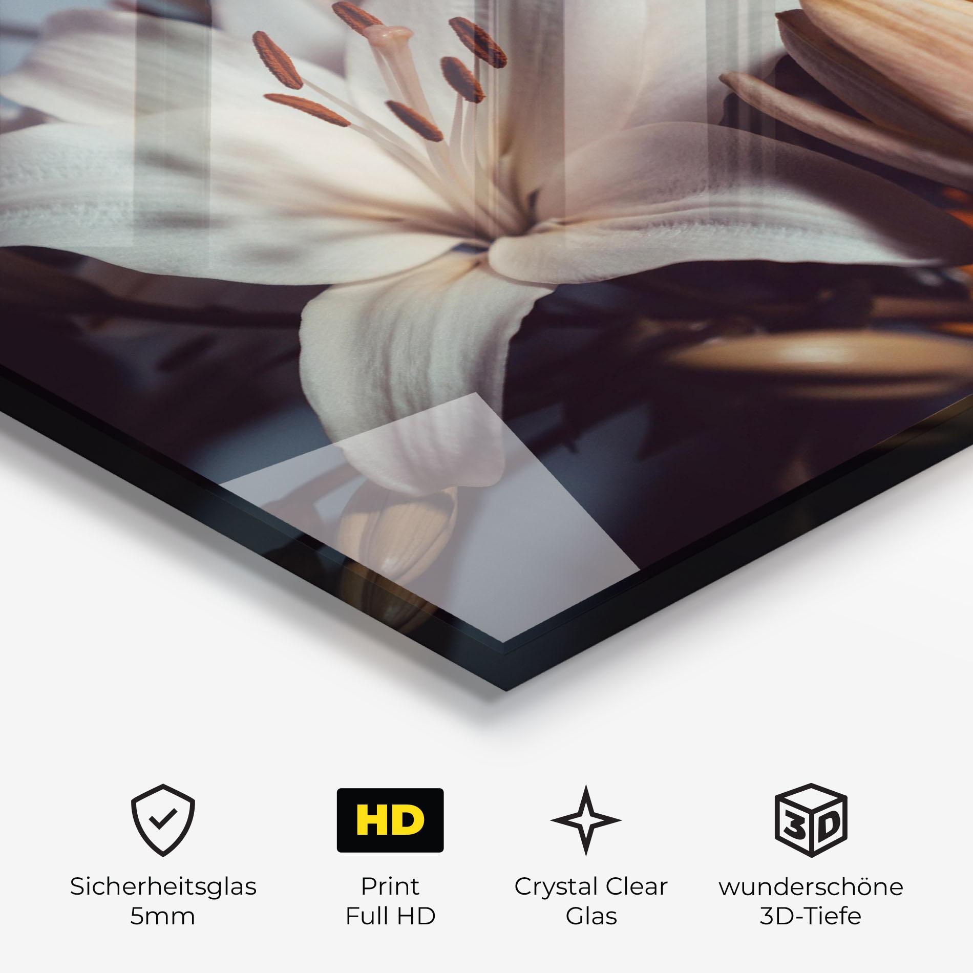 Glasbild Cream Lily mockup 3