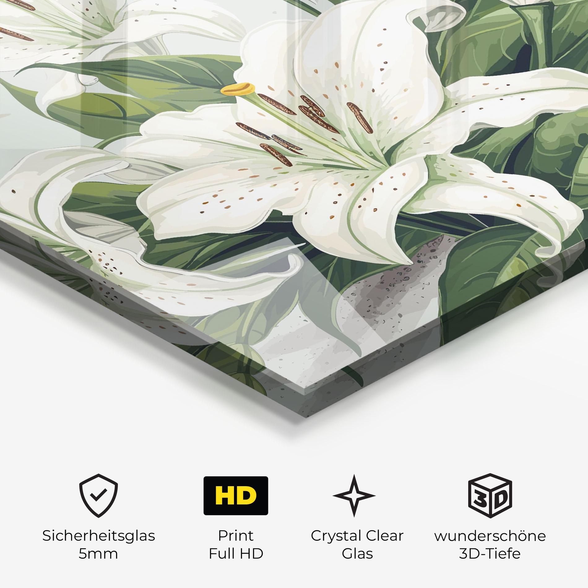 Glasbild Light Lily Art mockup 3