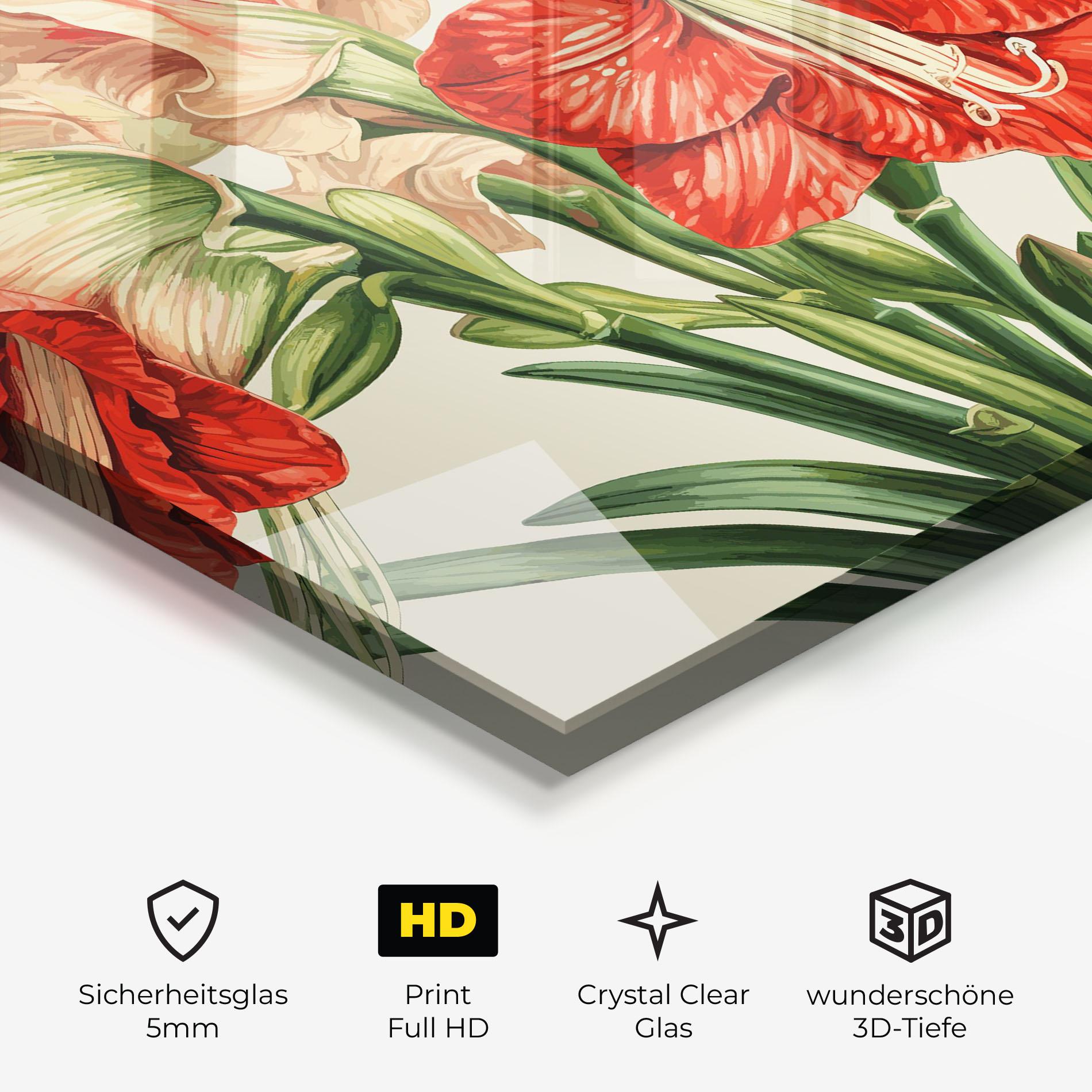 Glasbild Orange Cream Lily mockup 3