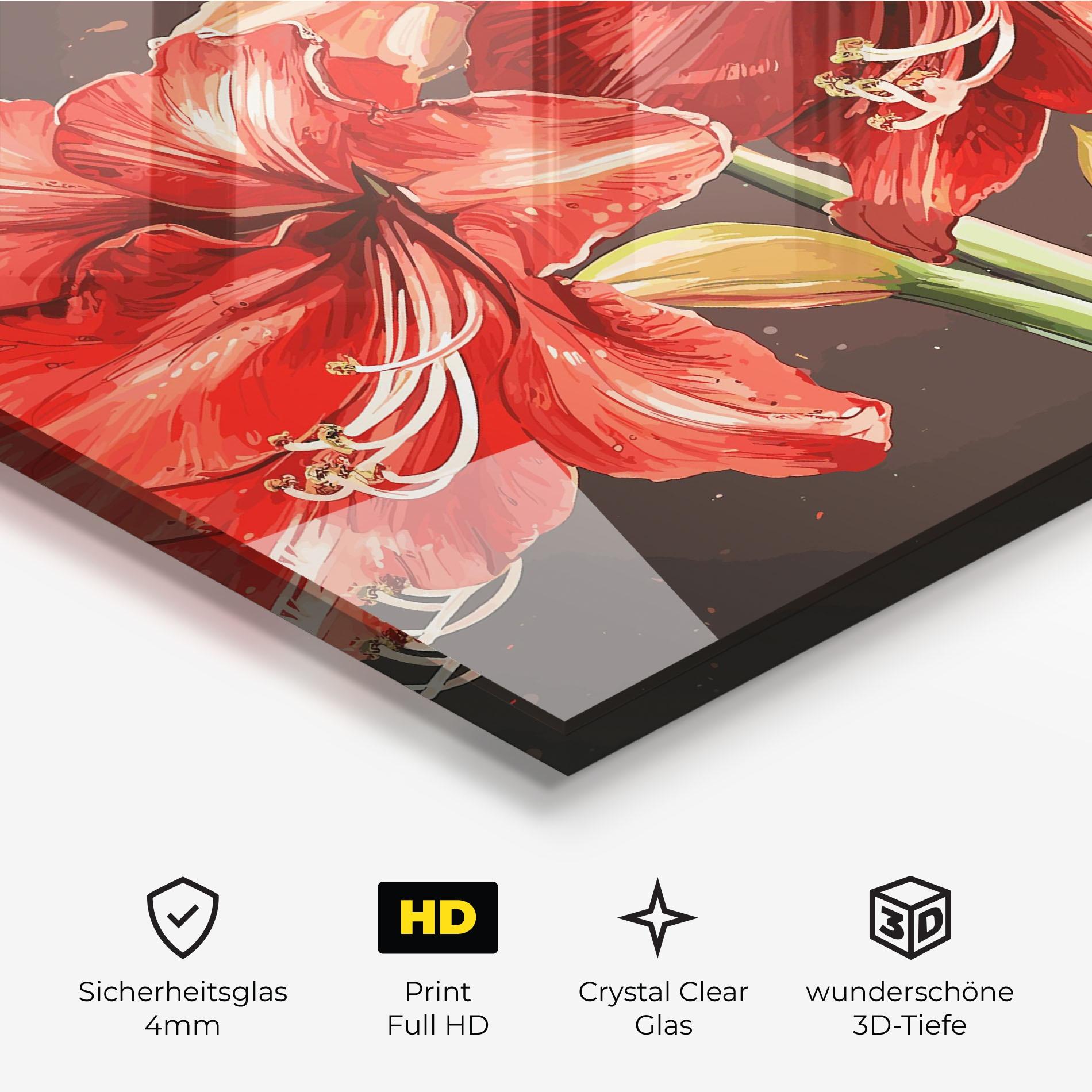 Glasbild Orange Pretty Lily mockup 3