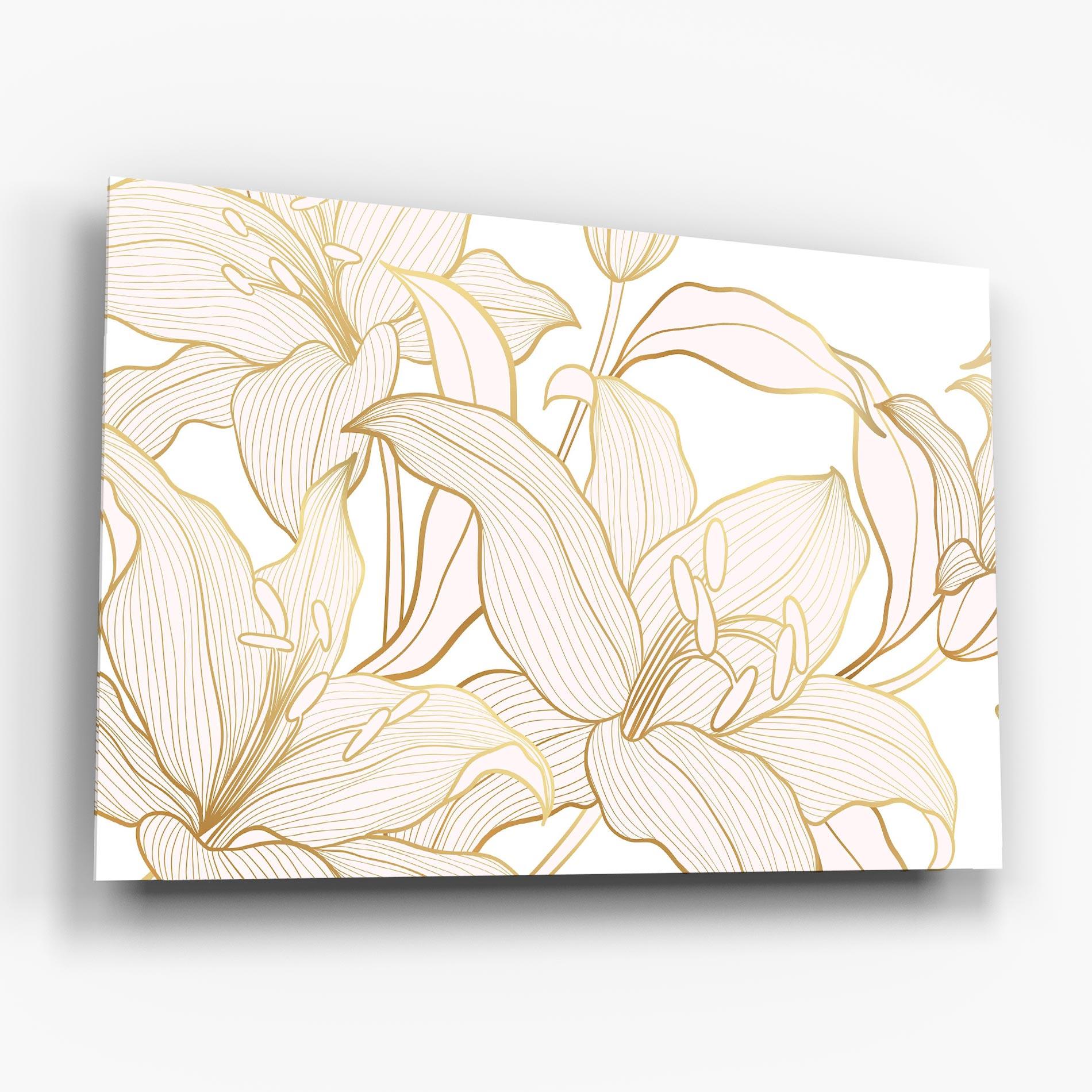 Glasbild Gold Lily mockup 6