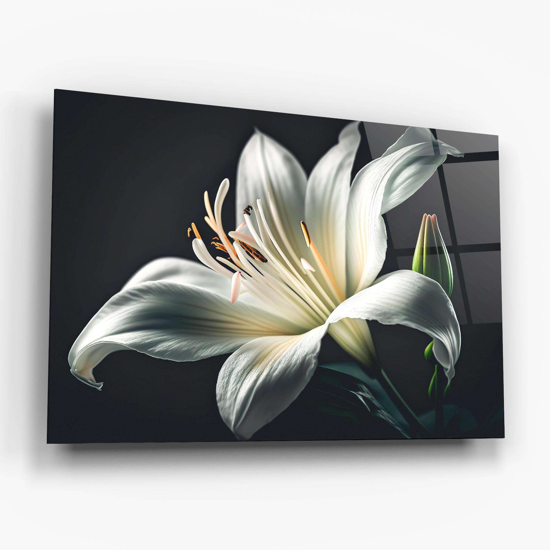 Glasbild Light Grey Lily mockup 6