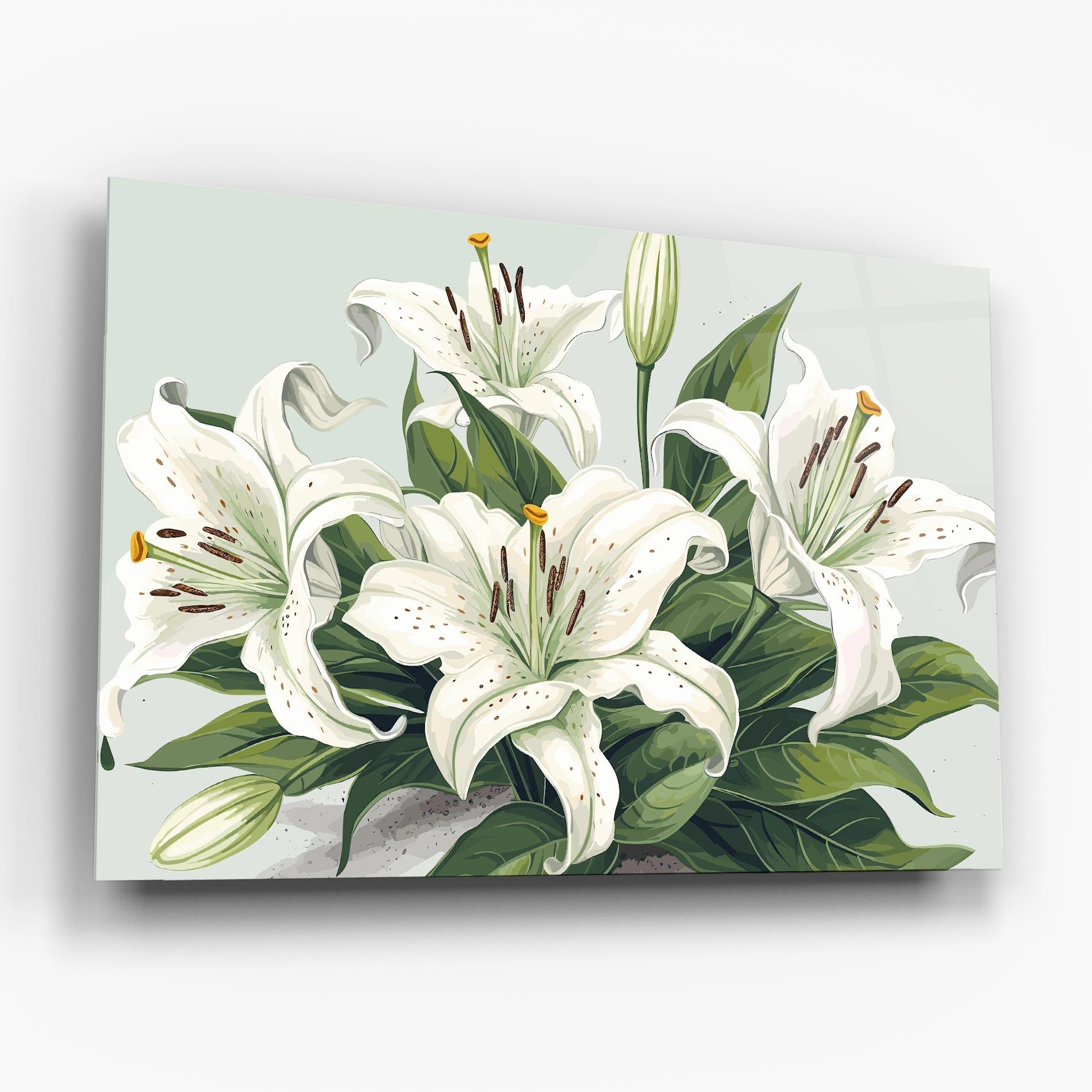 Glasbild Light Lily Art mockup 6
