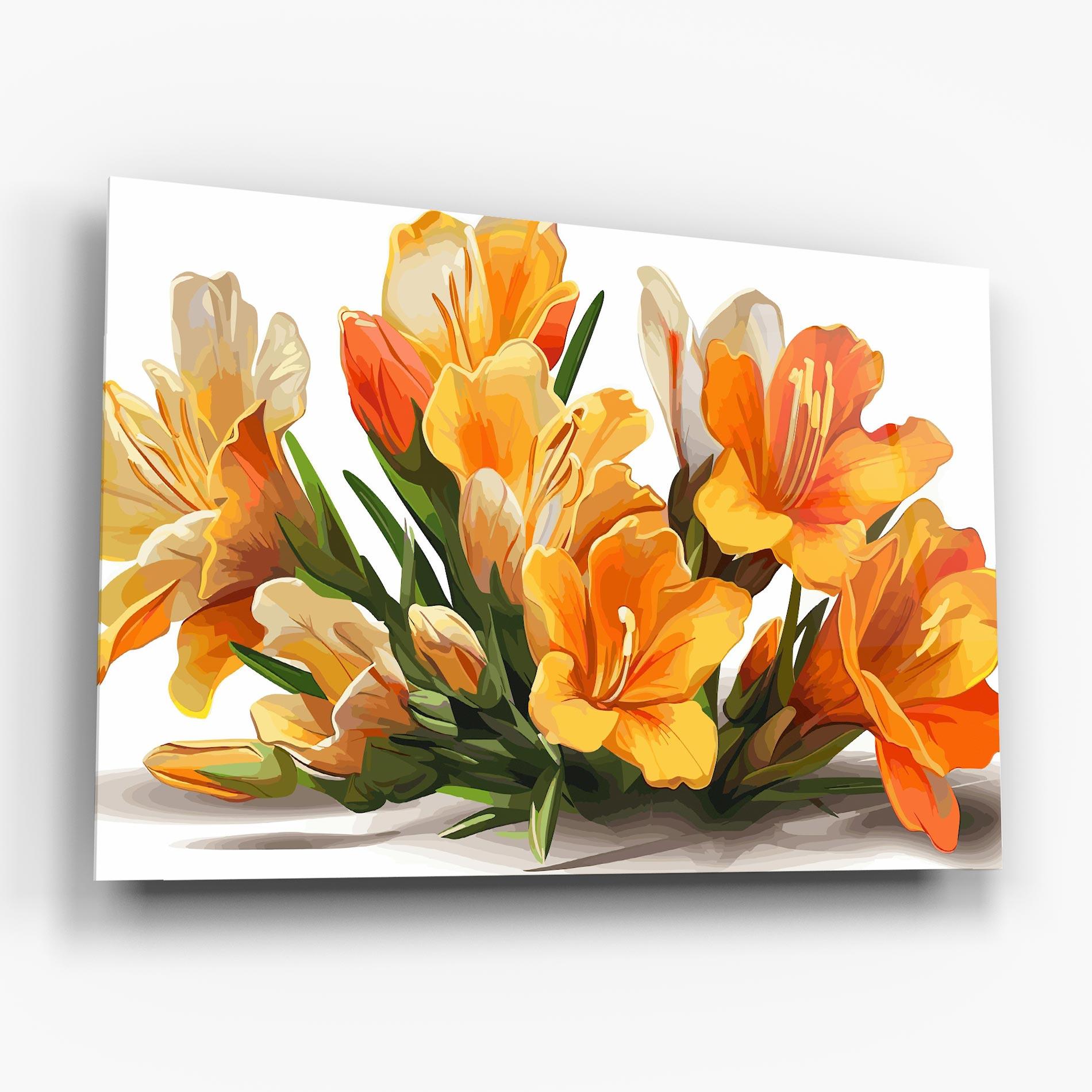 Glasbild Orange Lily Art mockup 6