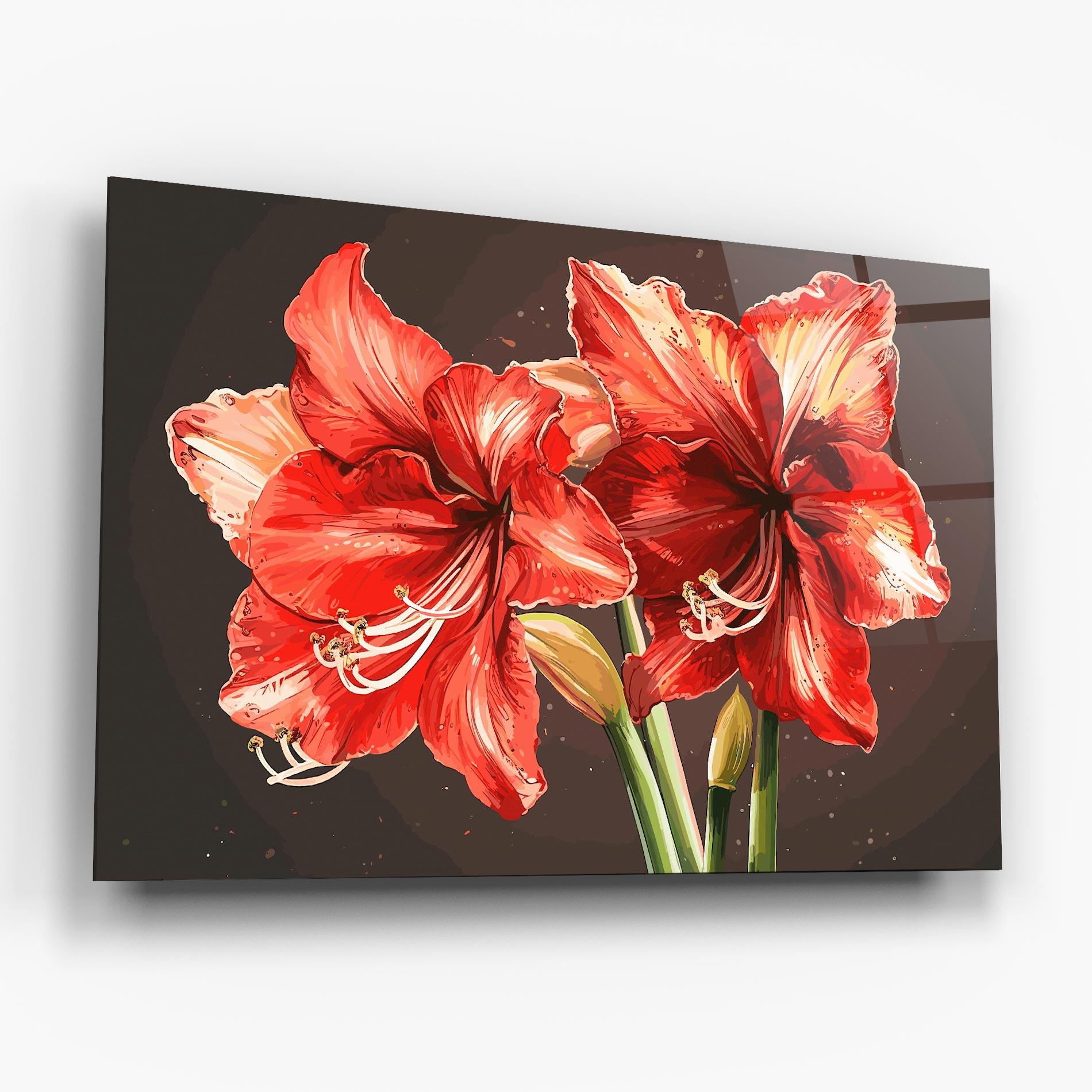Glasbild Orange Pretty Lily mockup 6
