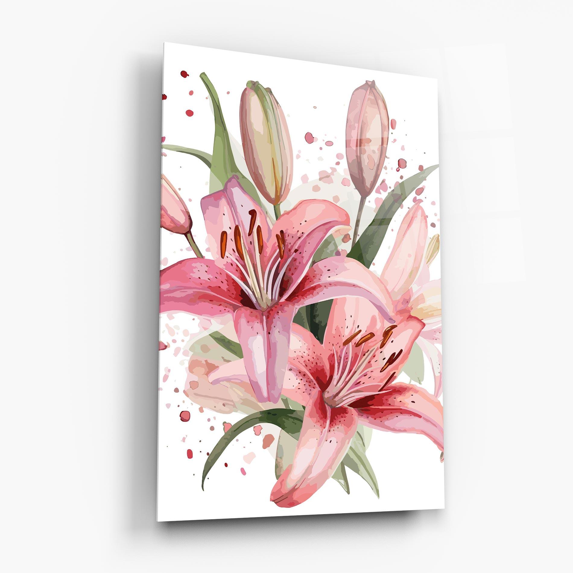 Glasbild Beautiful Pink Lily mockup 6