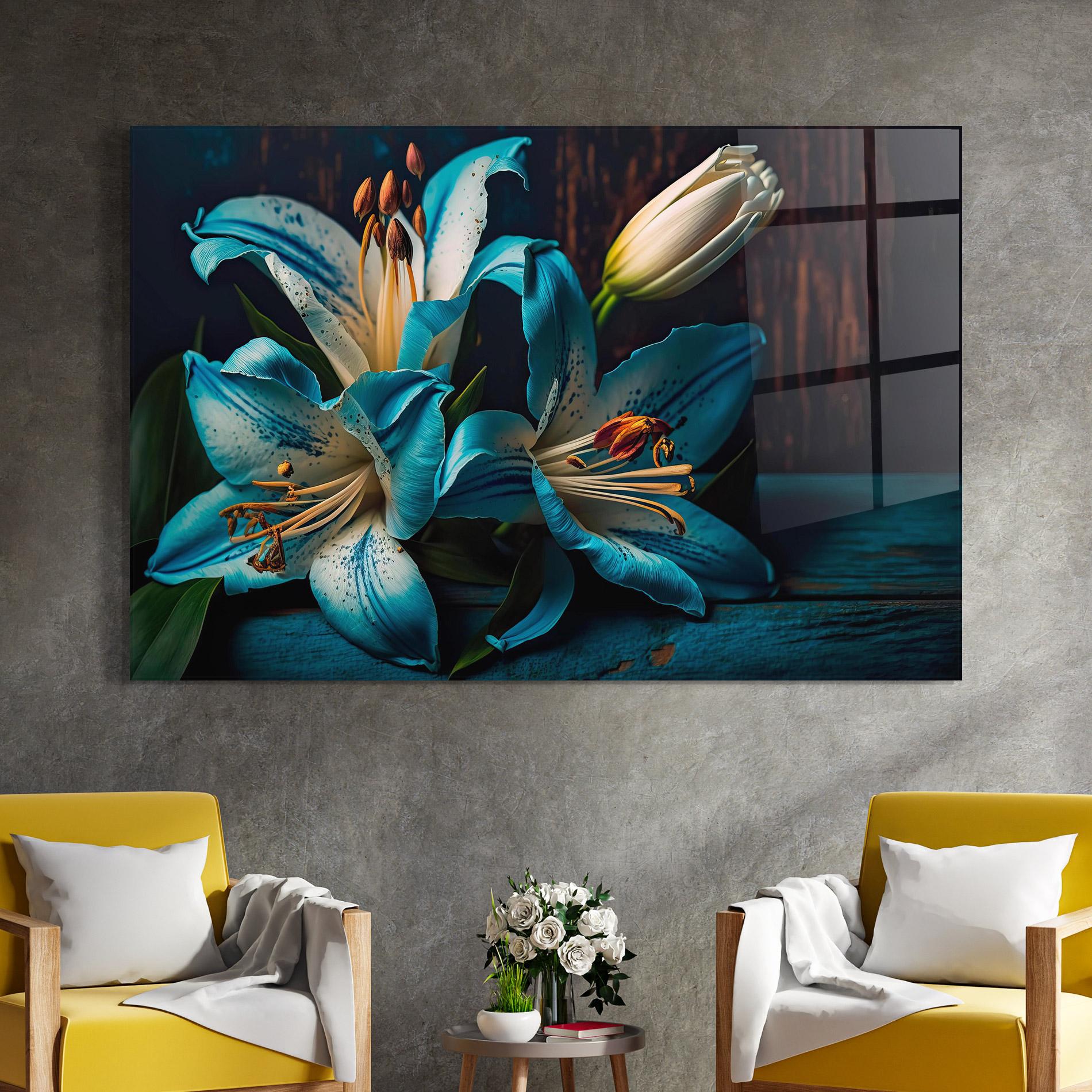 Glasbild Blue Lily mockup 4