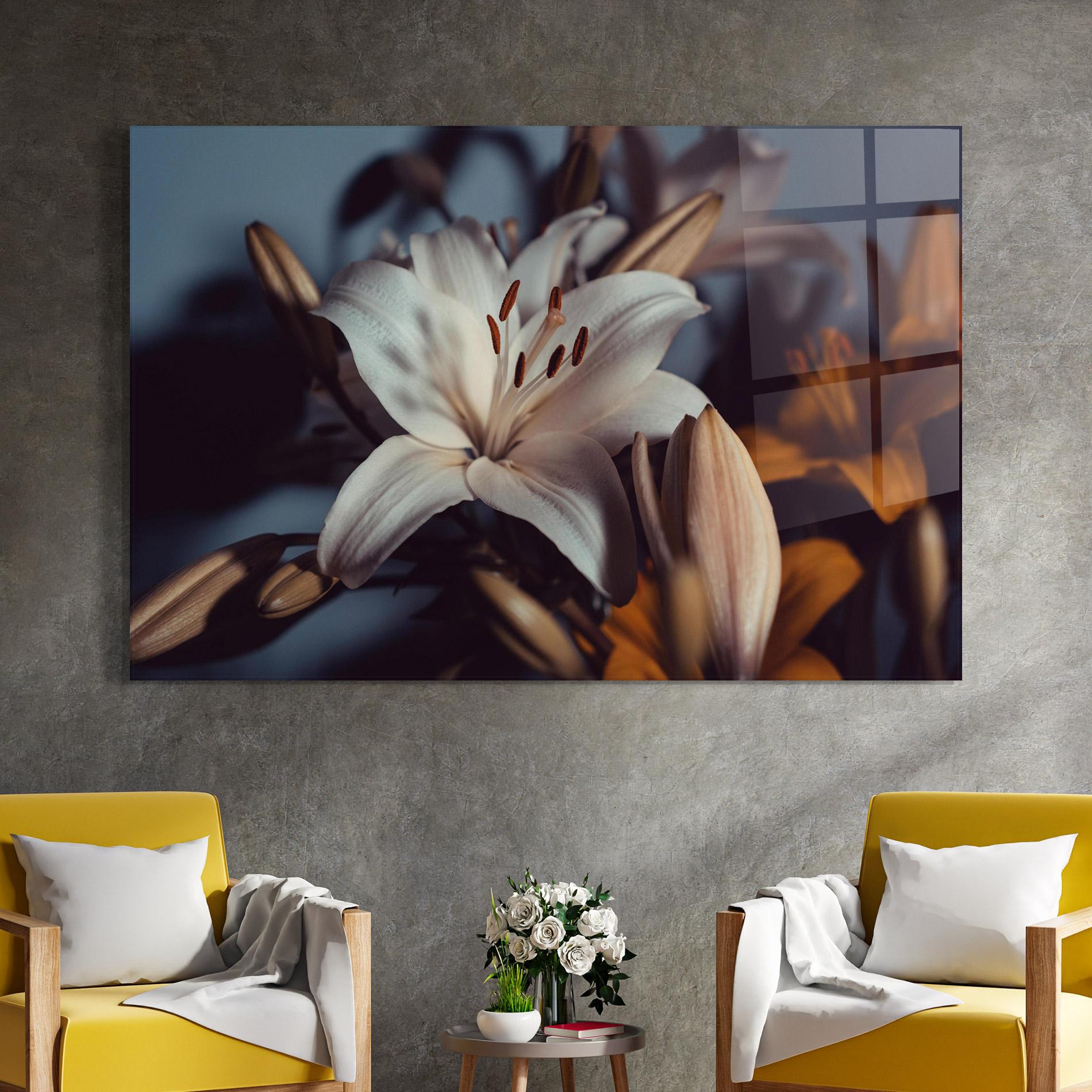 Glasbild Cream Lily mockup 4