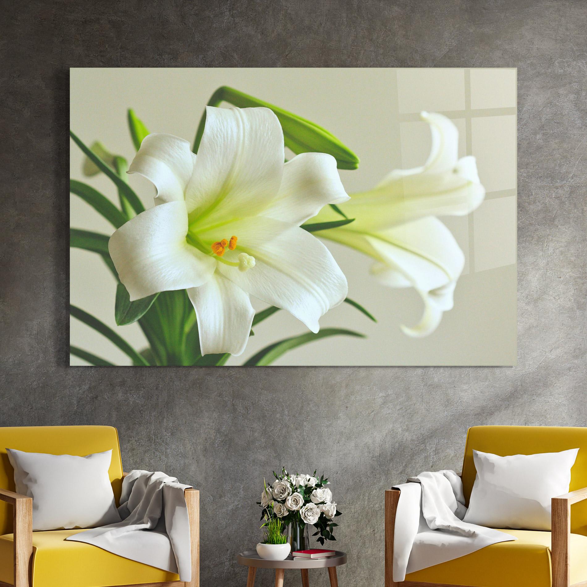 Glasbild Green Lily mockup 4