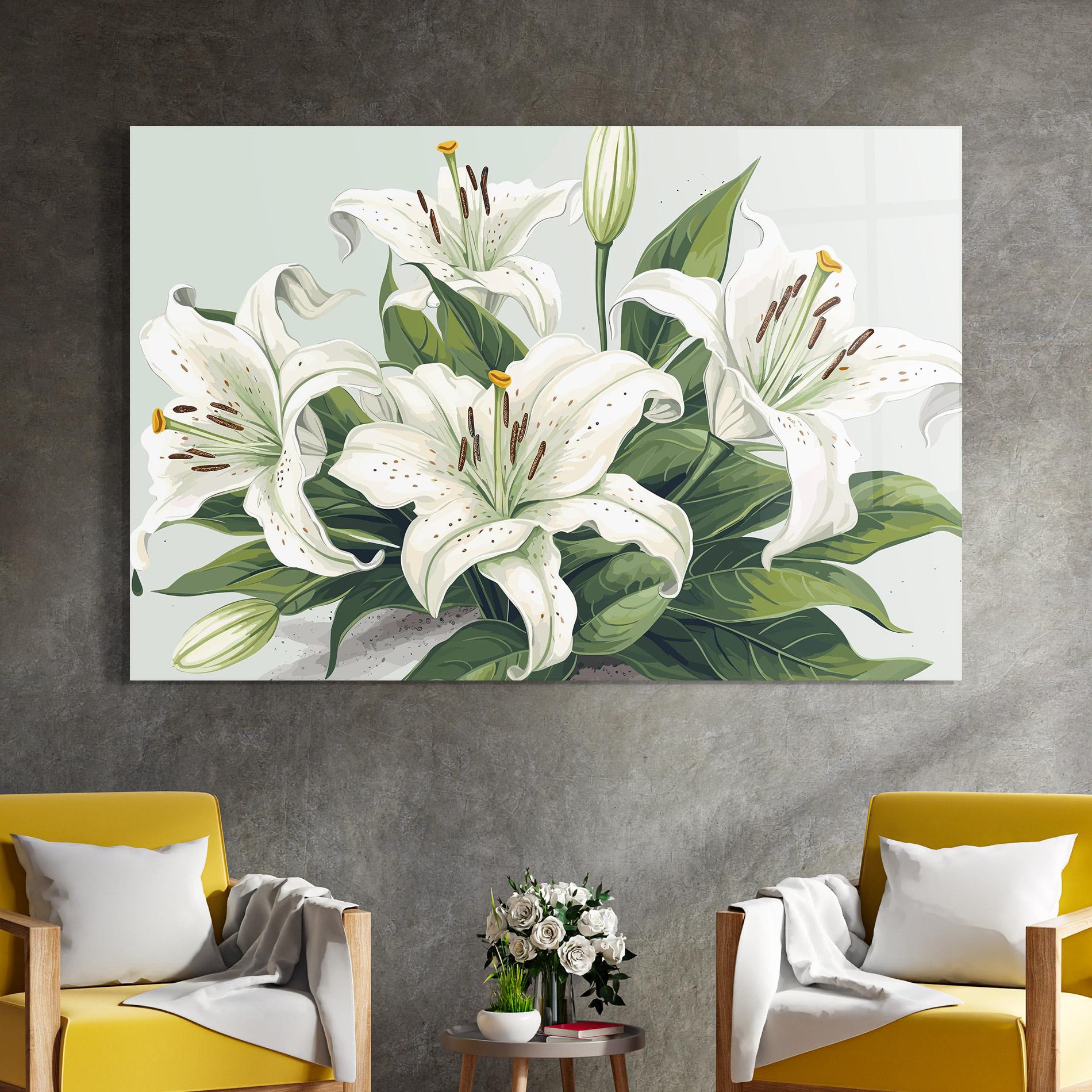 Glasbild Light Lily Art mockup 4