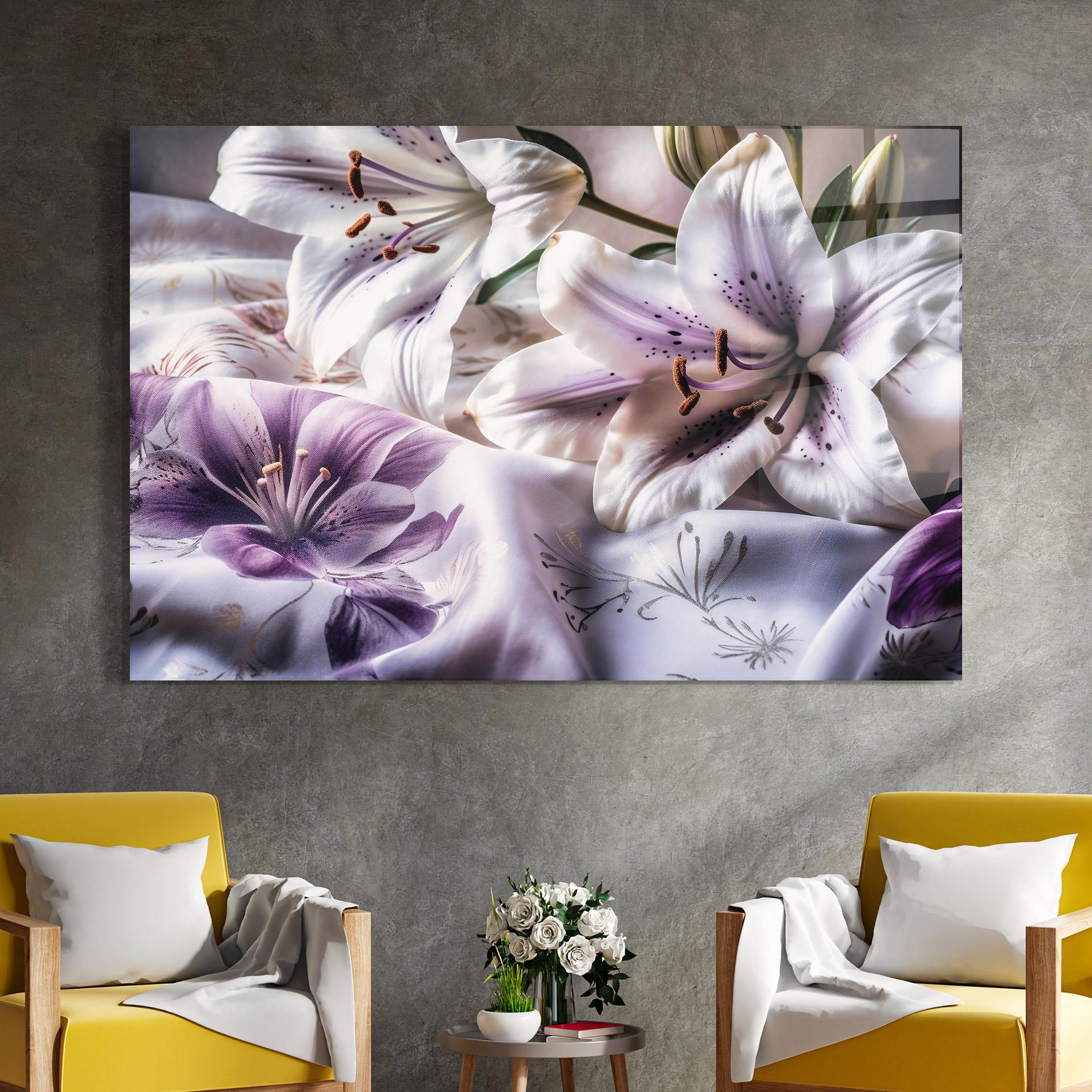 Glasbild Light Purple Lily mockup 4