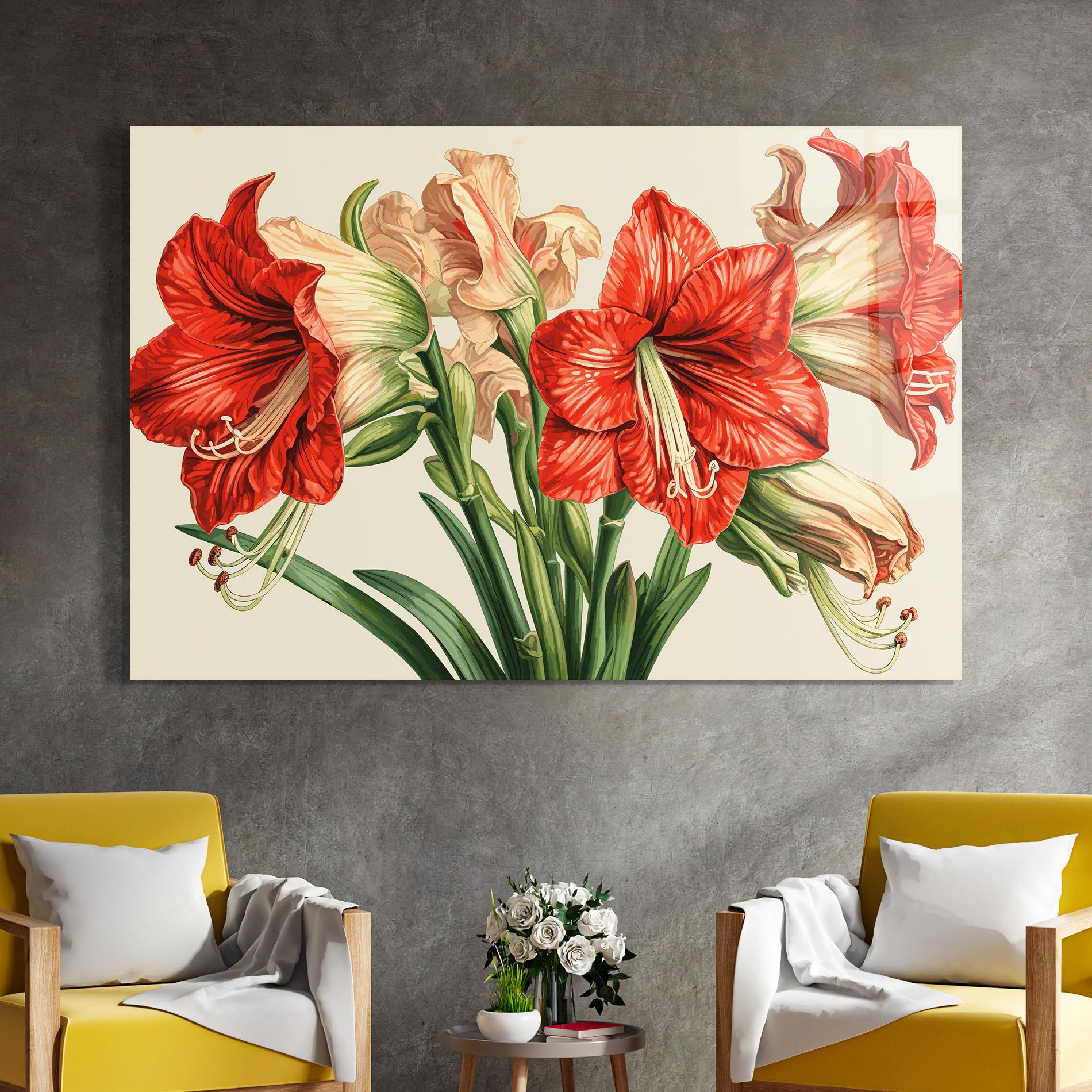 Glasbild Orange Cream Lily mockup 4