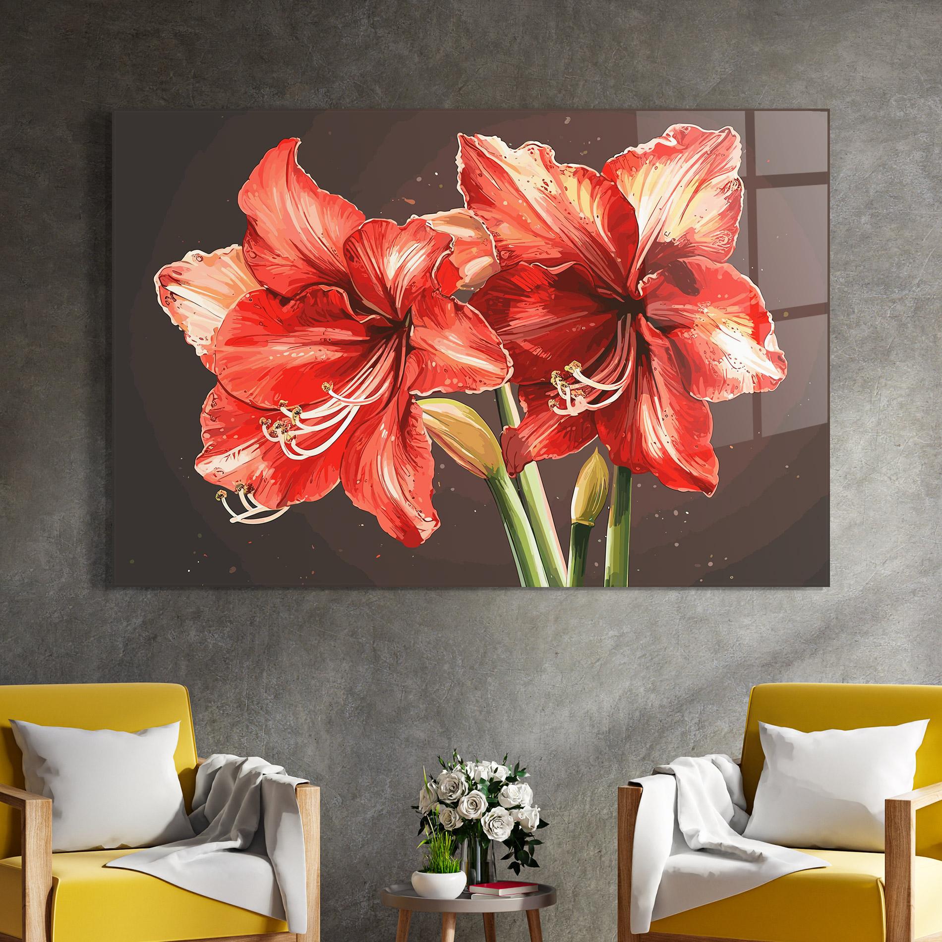Glasbild Orange Pretty Lily mockup 4