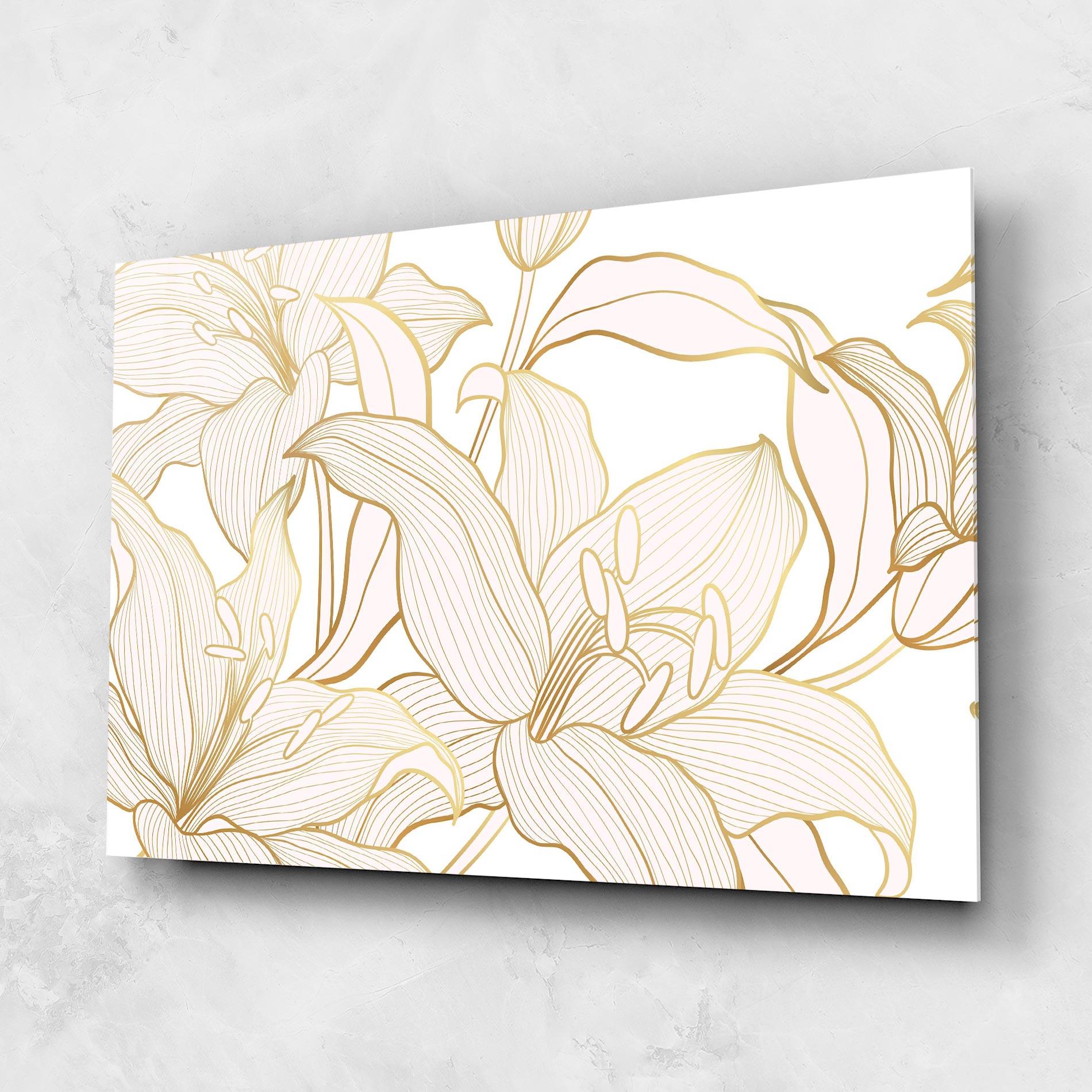 Glasbild Gold Lily mockup 1