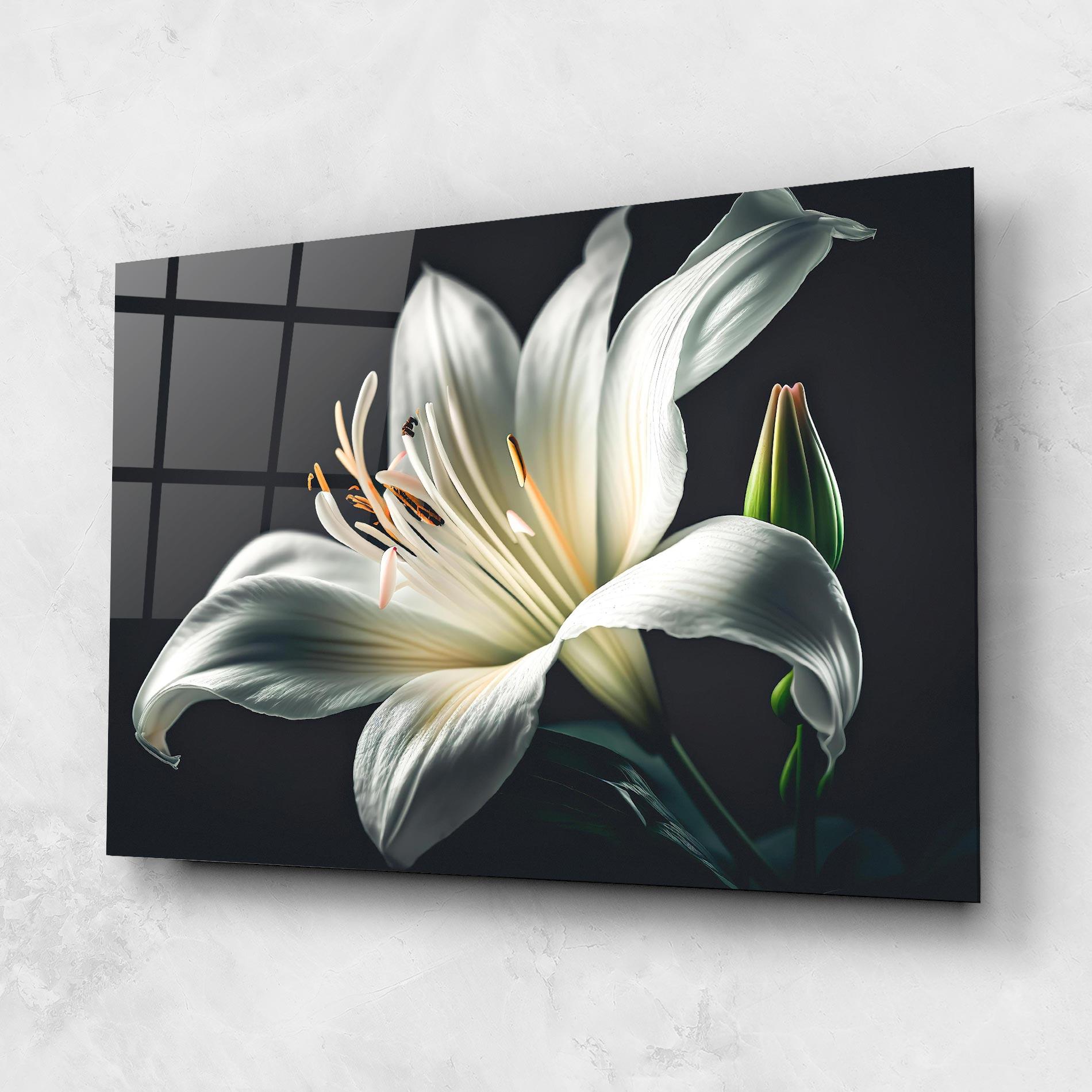 Glasbild Light Grey Lily mockup 1