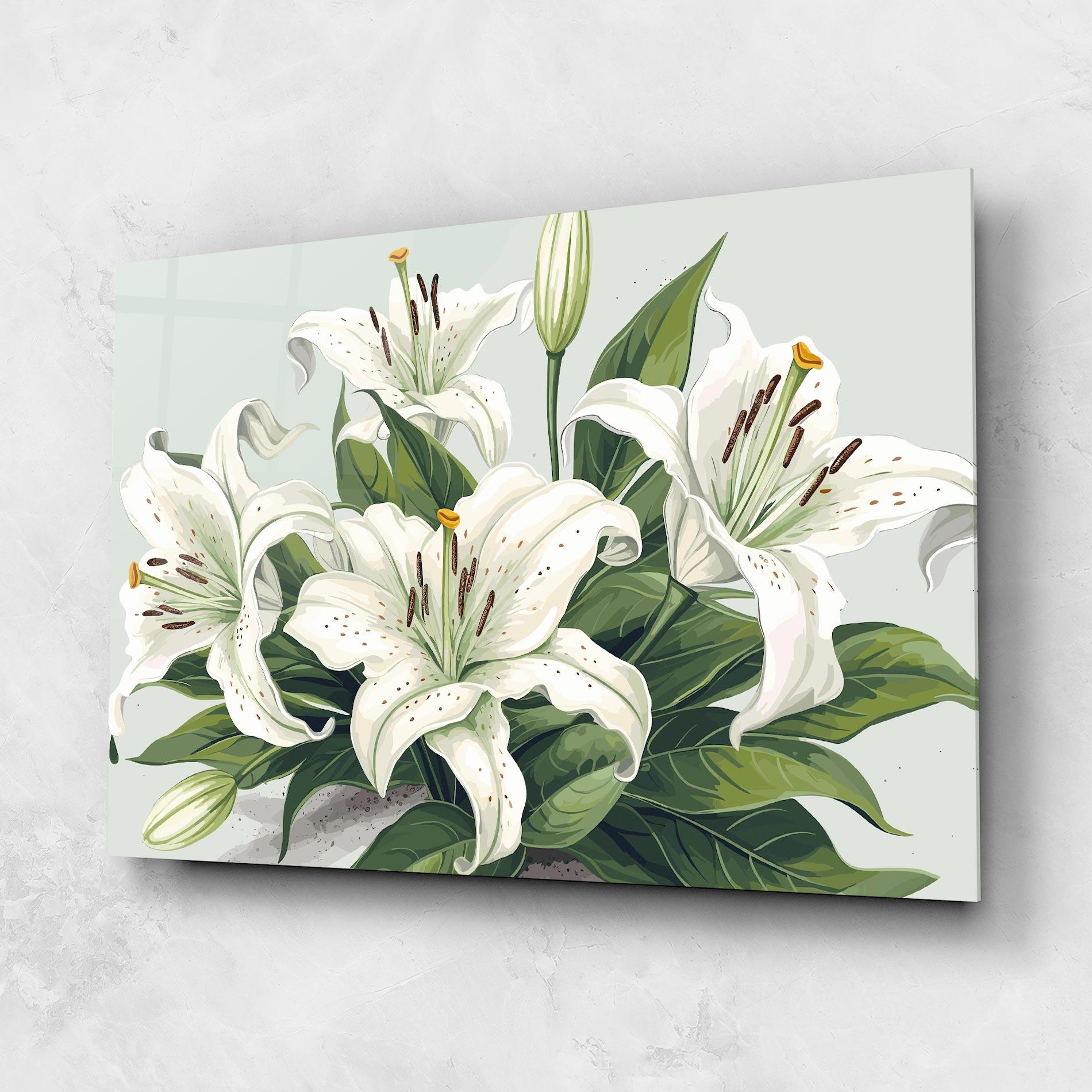 Glasbild Light Lily Art mockup 1