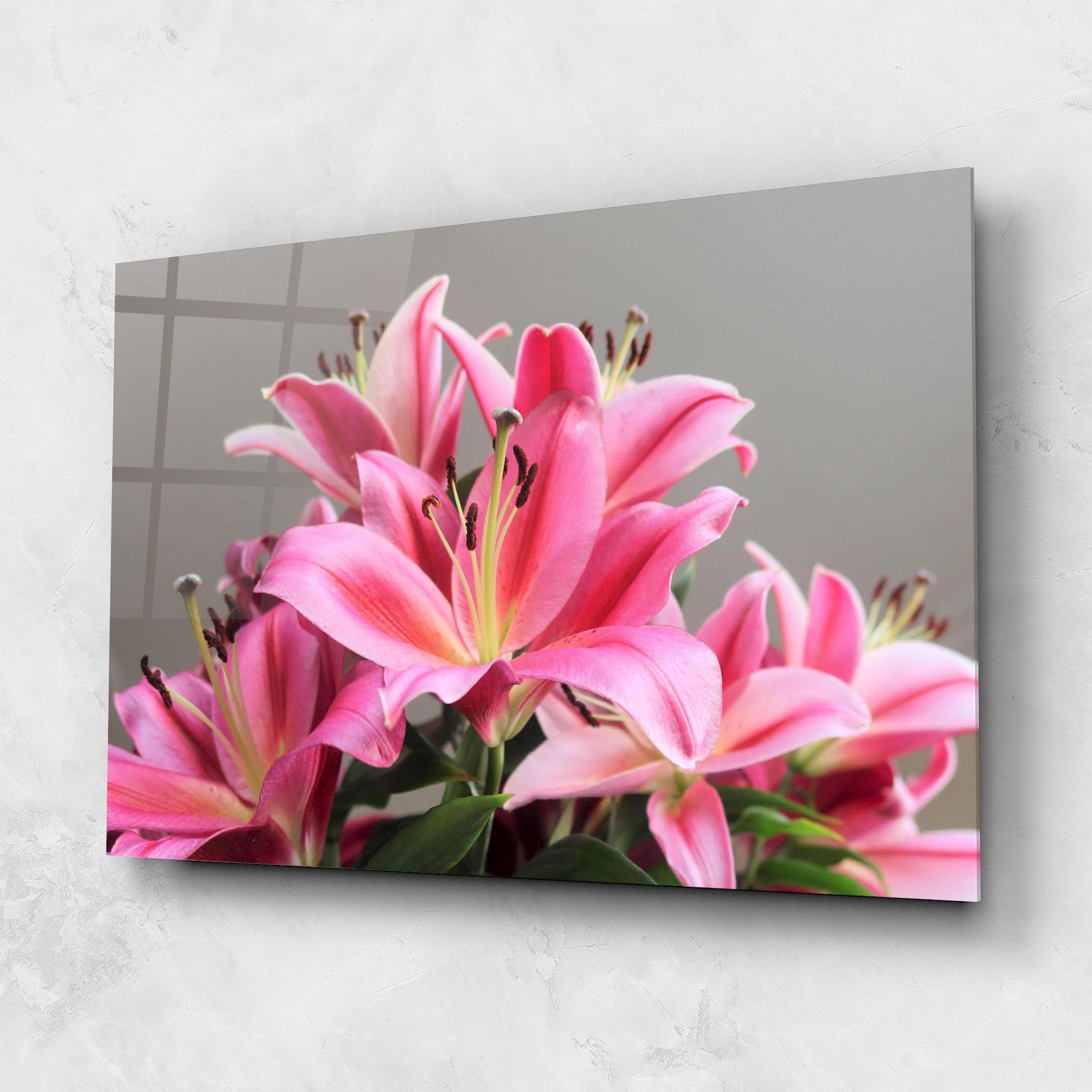 Glasbild Light Pink Lily View mockup 1