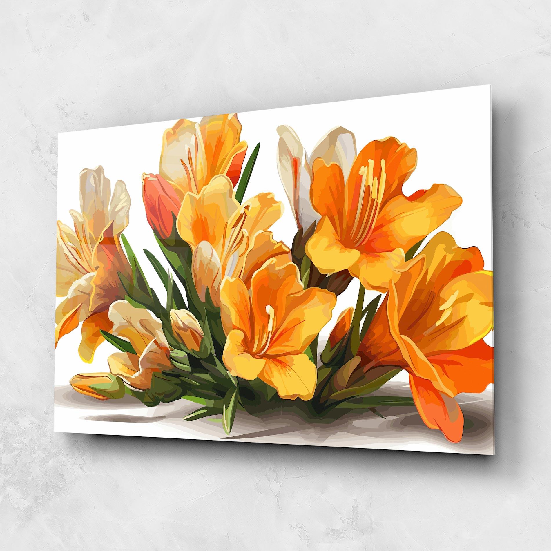 Glasbild Orange Lily Art mockup 1