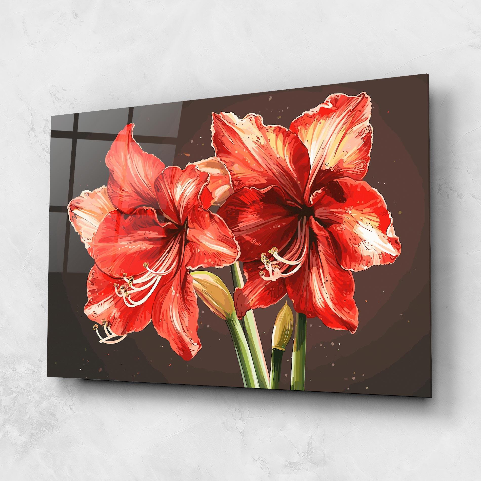 Glasbild Orange Pretty Lily mockup 1