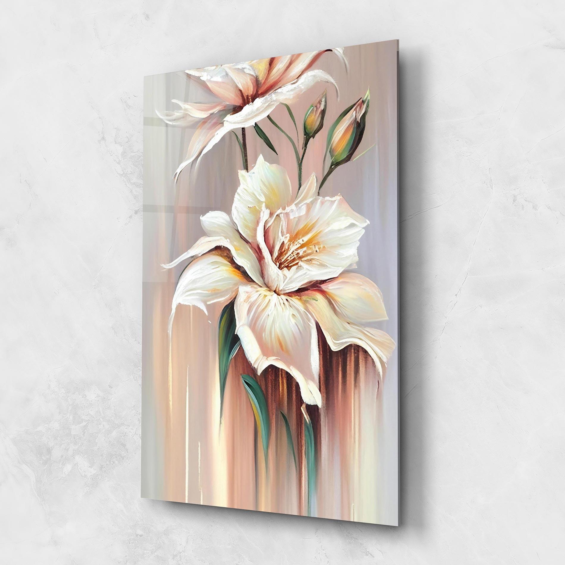 Glasbild Abstract Lily Painting mockup 1