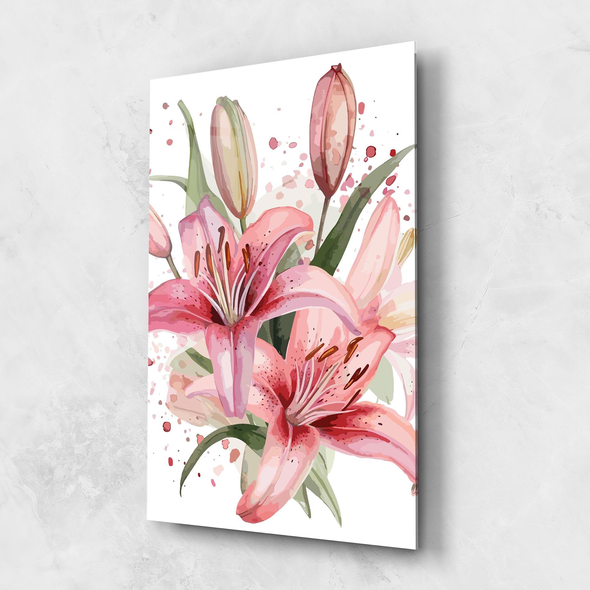 Glasbild Beautiful Pink Lily mockup 1